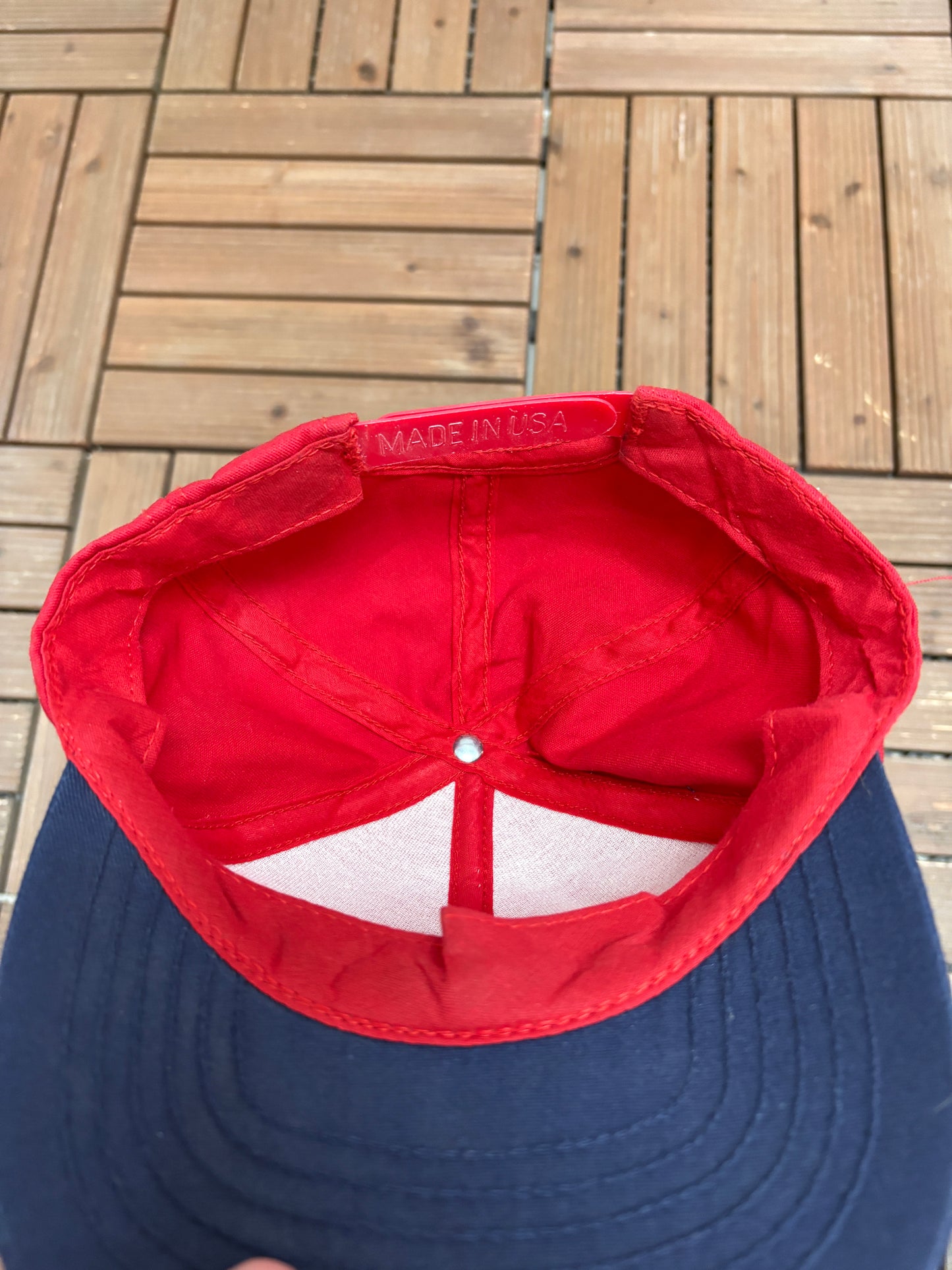 Budweiser Racing Embroidered Graphic Hat | Snap Back | Vintage 1990s Promotional Red Cap |