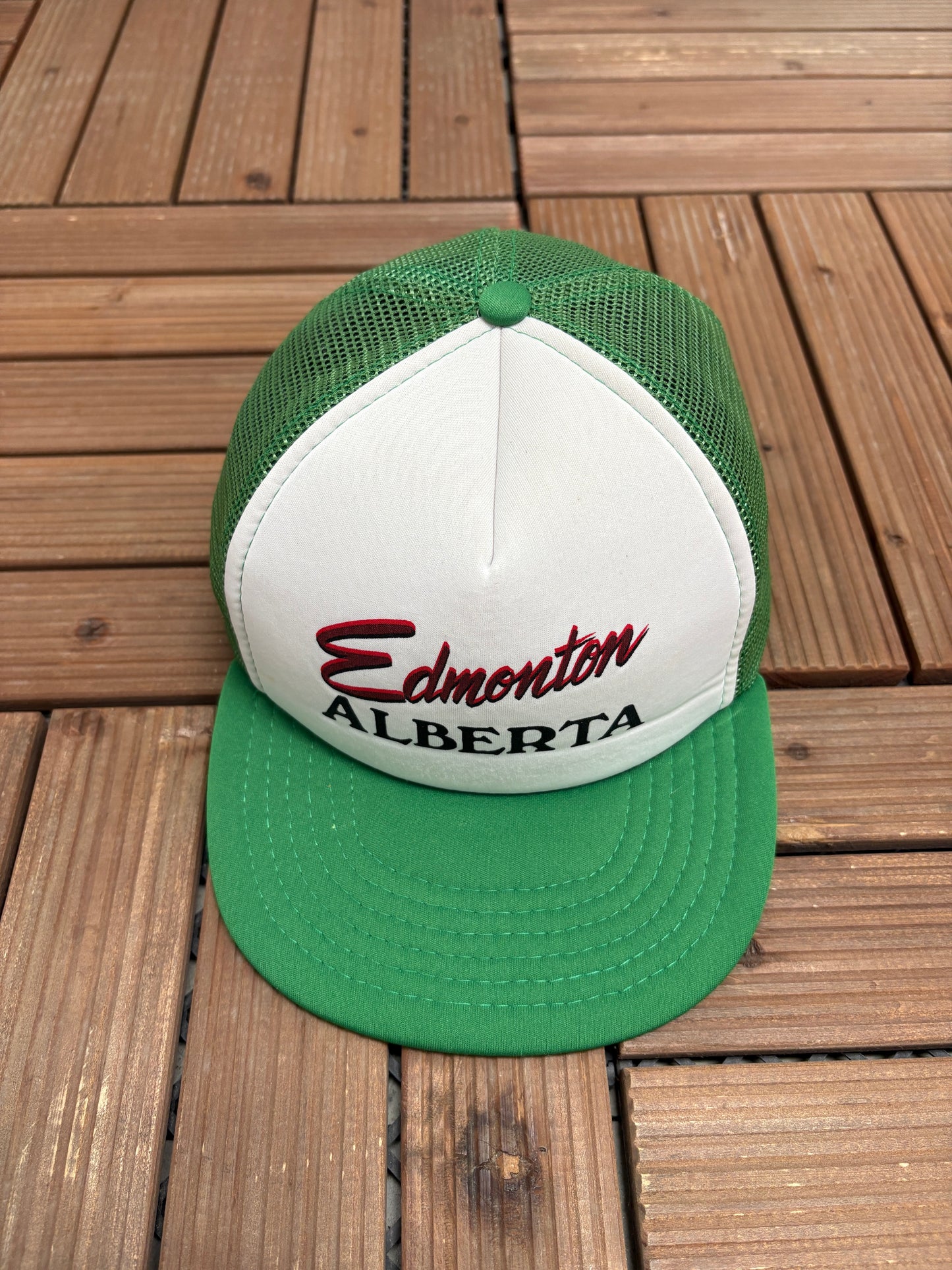 Edmonton, Alberta Graphic Hat | Snap Back | Vintage 1990s Tourist Promotional Trucker Cap |