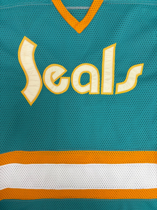 California Golden Seals Hockey Jersey | Size Large | Vintage 1970s NHL Hockey Teal Jersey |
