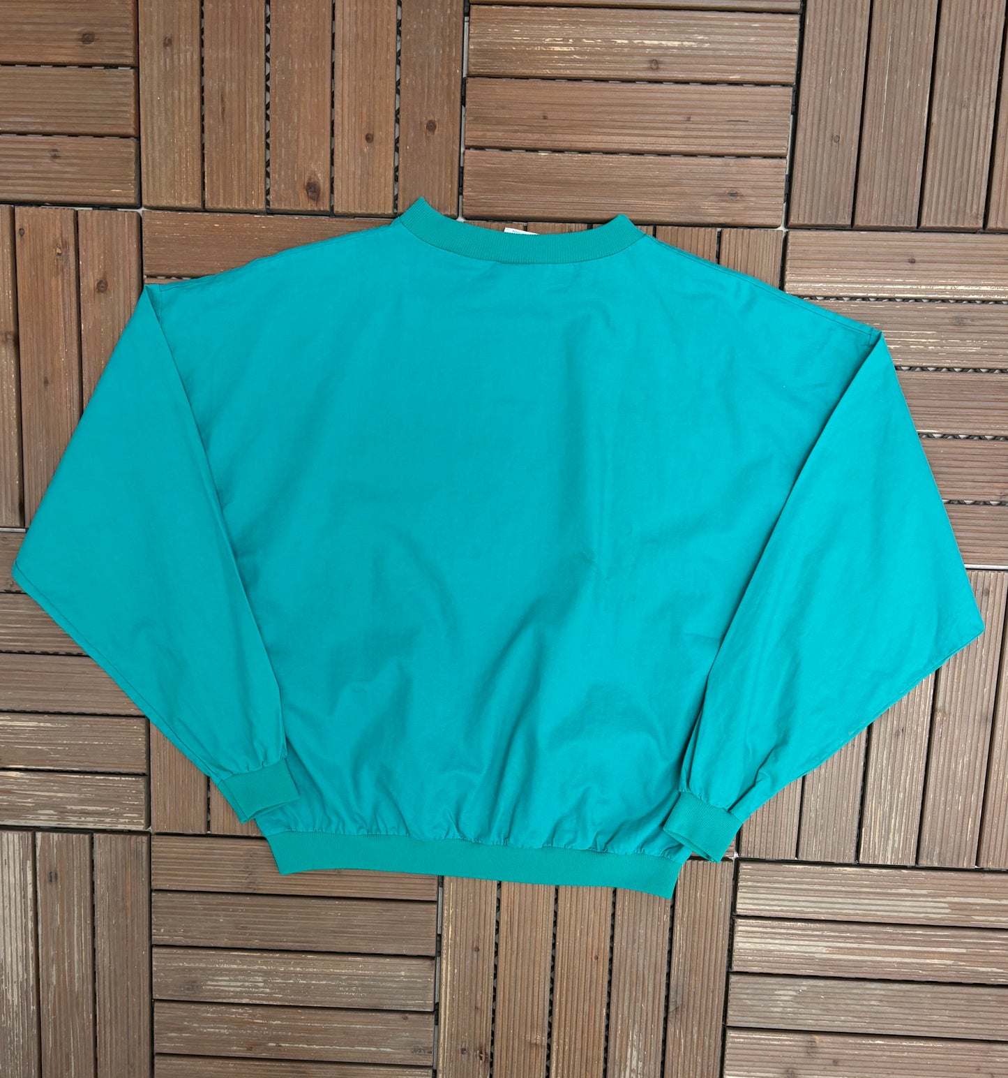Cross Country Running Graphic Crewneck | Size Large | Vintage 1990s Teal Promotional Sweater |