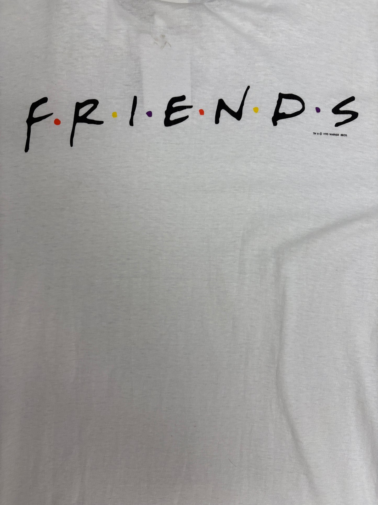 Friends Sitcom Graphic Tee | Size X-Large | Vintage 1990s Promotional Single Stitch White T-Shirt |