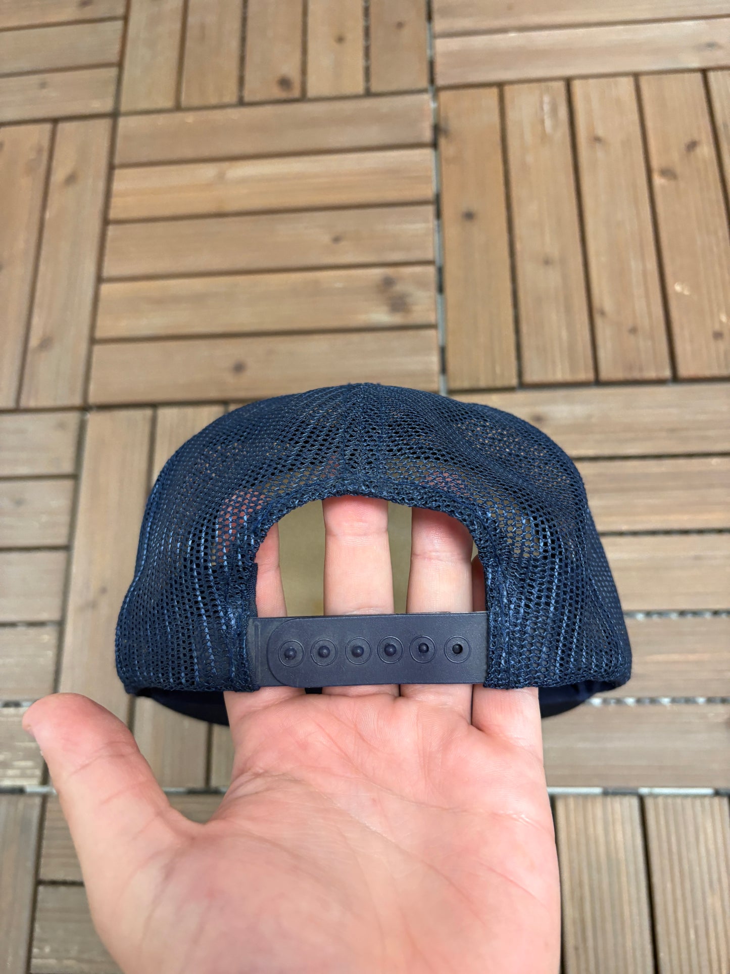 California Highway Patrol Patch Graphic Hat | Snap Back | Vintage 1990s Promotional Blue Trucker Cap |