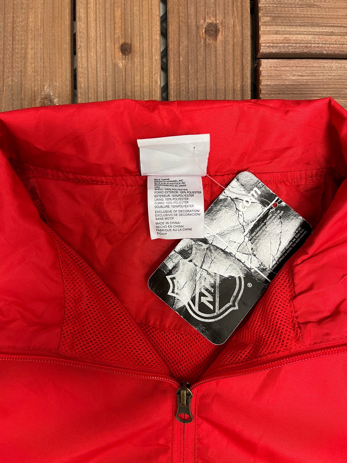 Detroit Red Wings Graphic Windbreaker | Size Small | Vintage 2000s NHL Hockey Red Jacket |