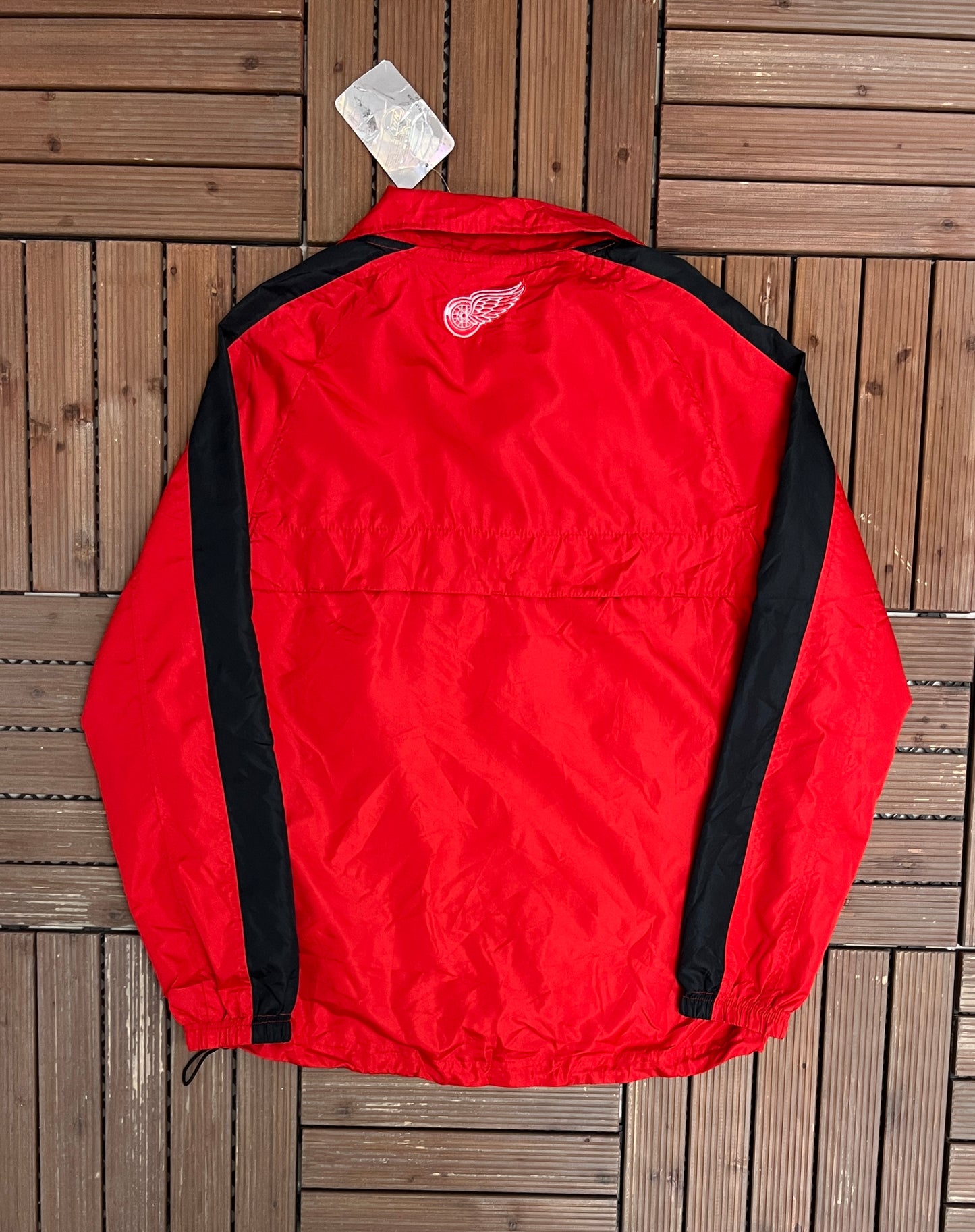 Detroit Red Wings Graphic Windbreaker | Size Small | Vintage 2000s NHL Hockey Red Jacket |