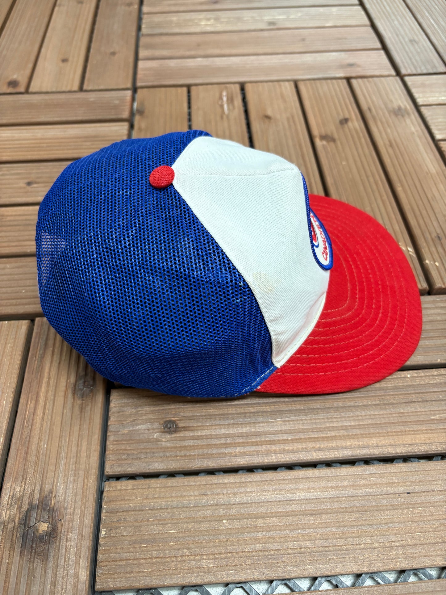 Montreal Canadiens Stitched Graphic Hat | Snap Back | Vintage 1990s NHL Hockey White Cap |
