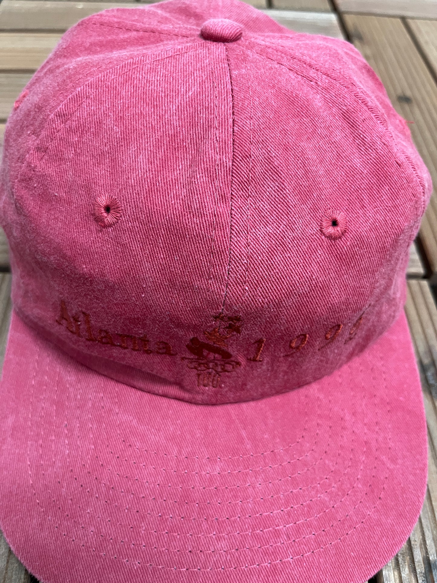 Atlanta 1996 Olympics Graphic Hat | Snap Back | Vintage 1990s Promotional Red Cap |