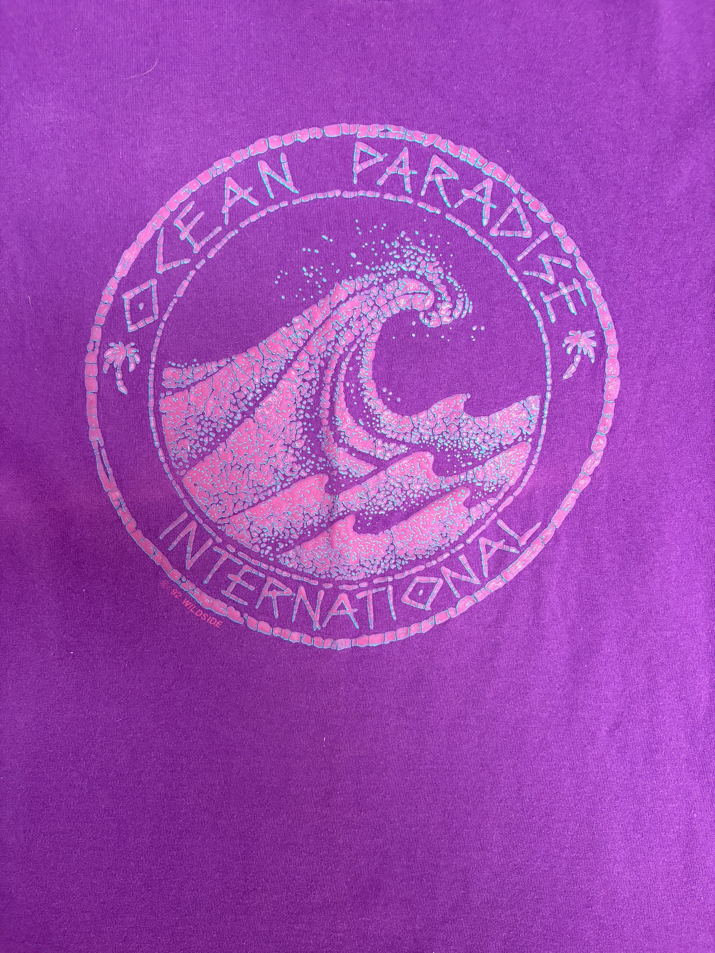 Ocean Paradise International Graphic Tee | Size Large | Vintage 1990s Promotional Purple T-Shirt |
