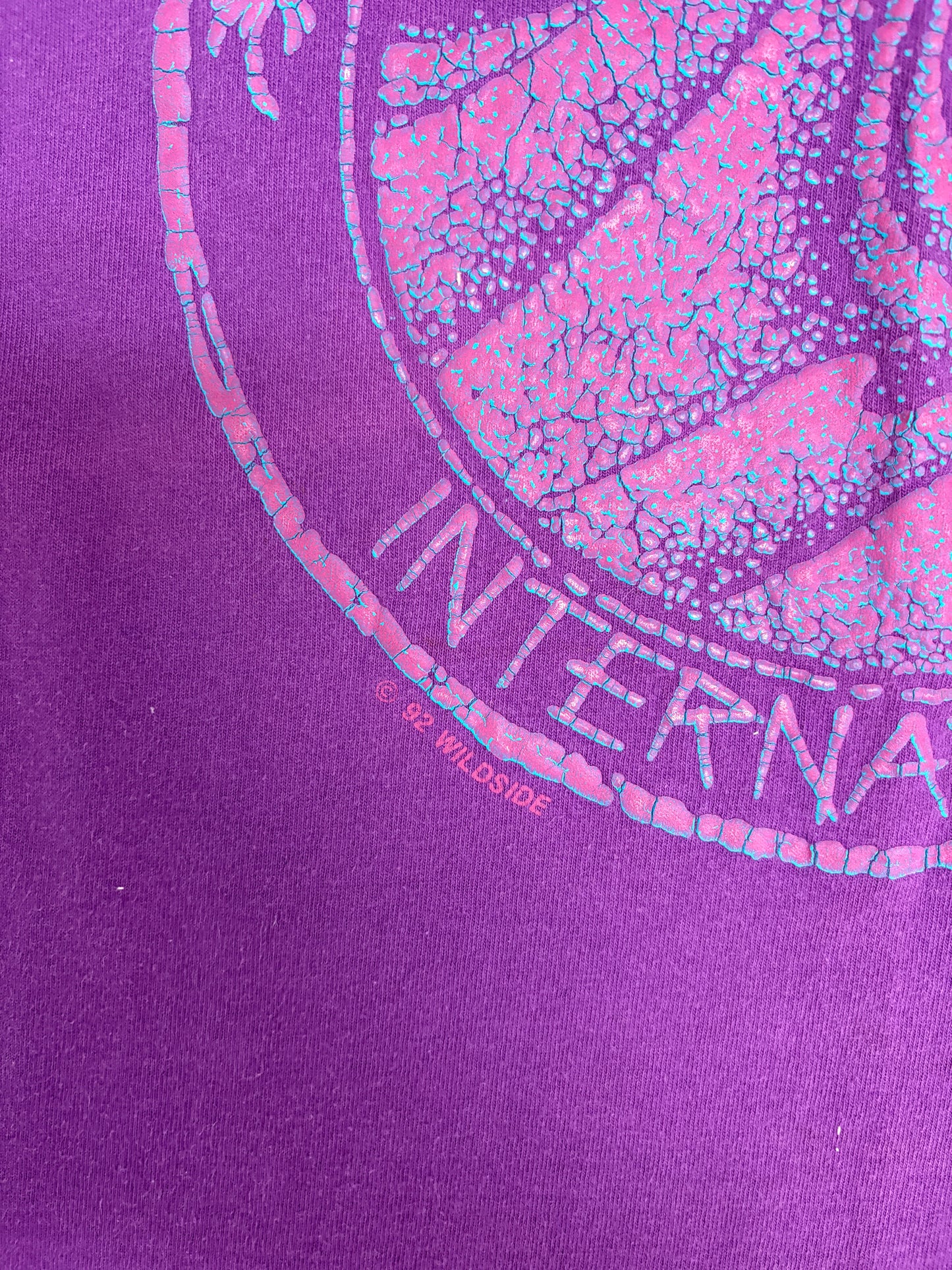 Ocean Paradise International Graphic Tee | Size Large | Vintage 1990s Promotional Purple T-Shirt |