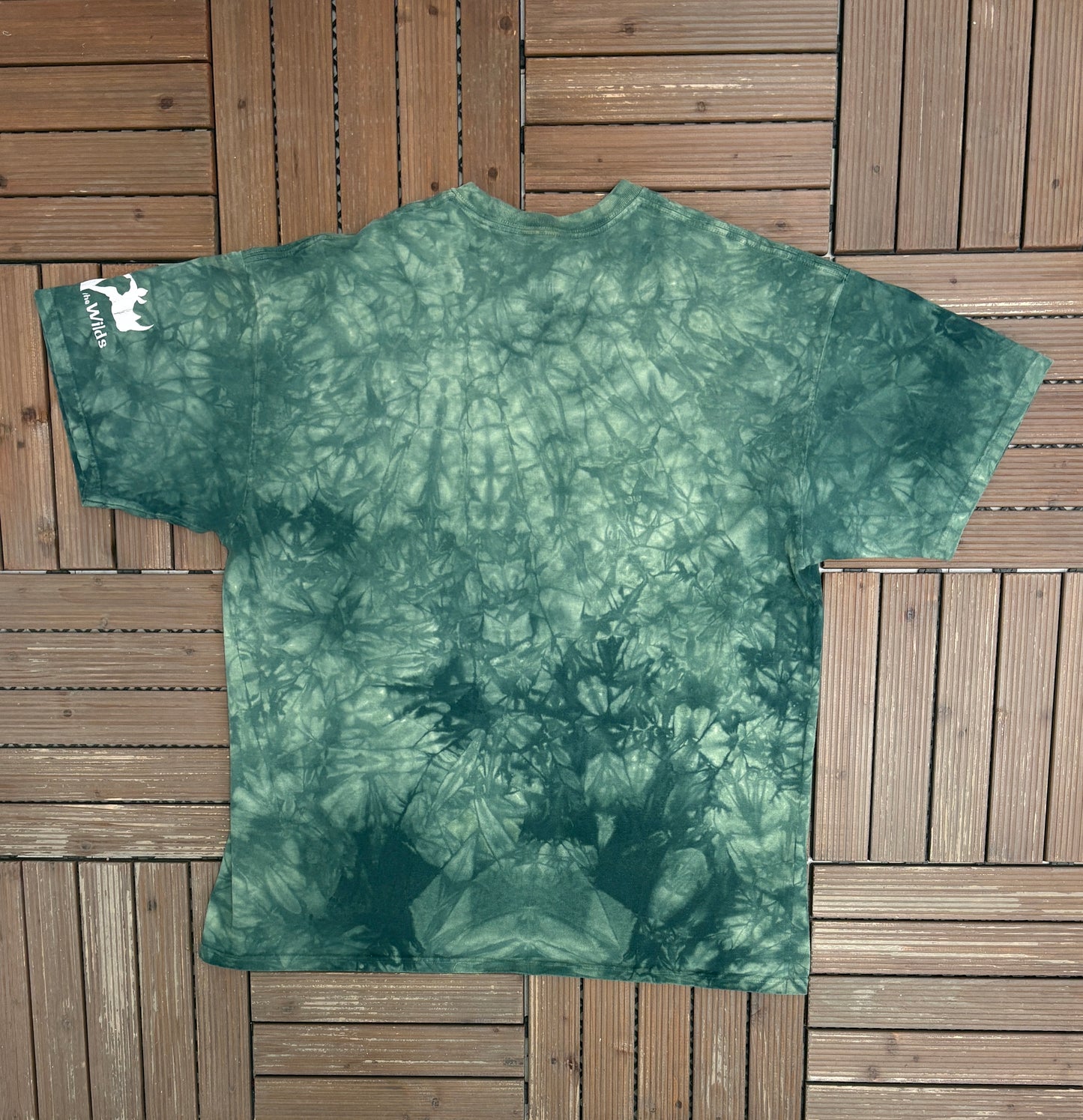 The Wilds Safari Giraffes Graphic Tee | Size XX-Large | Vintage 1990s Promotional Big Print Green T-Shirt |