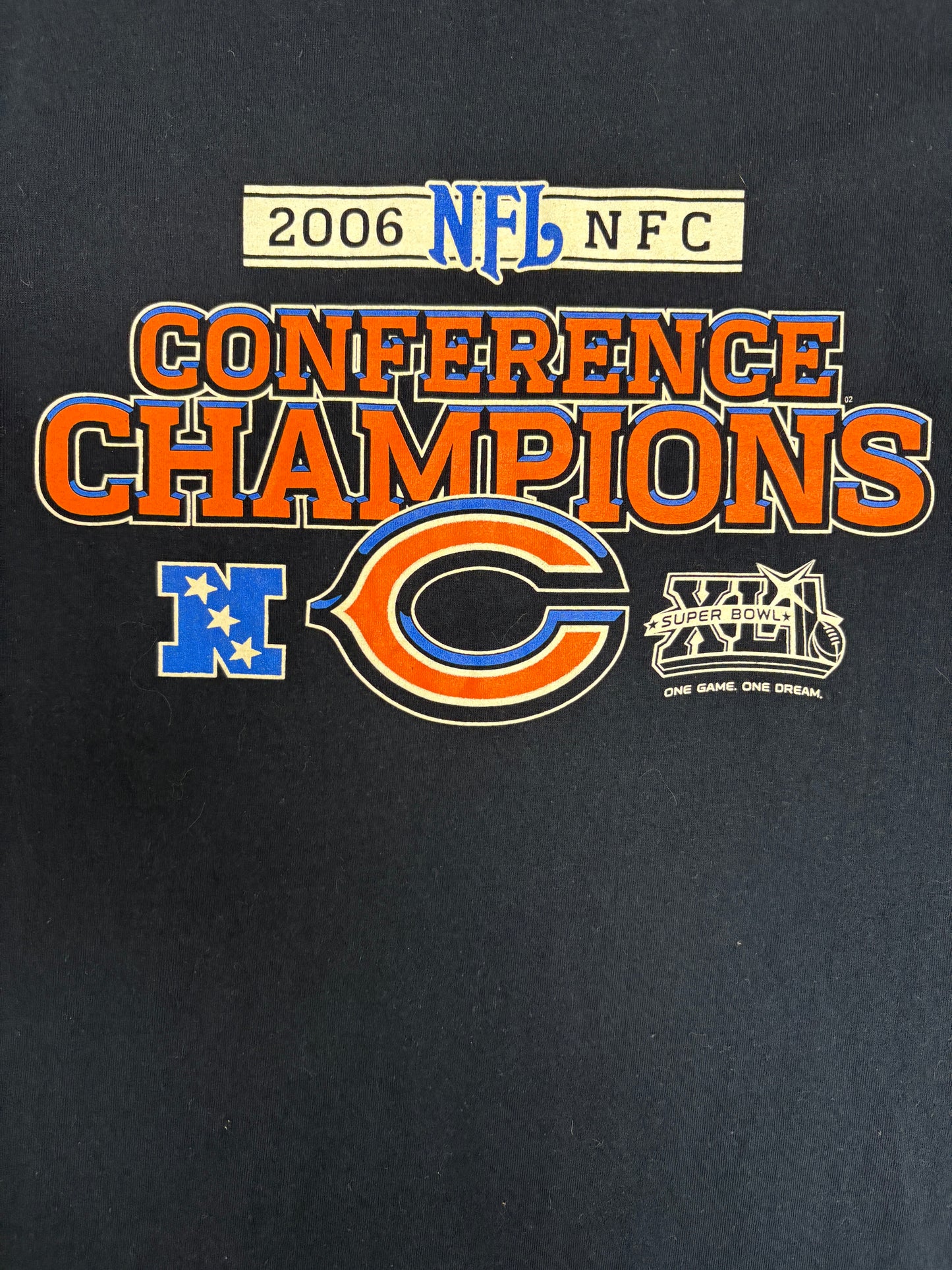Chicago Bears 2006 Conference Champions Graphic Tee | Size Large | Vintage 2000s NFL Football Blue T-Shirt |