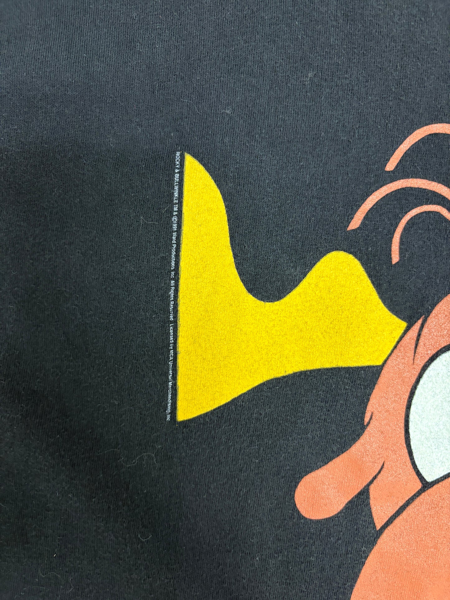 Rocky and Bullwinkle Taco Bell Graphic Tee | Size Large | Vintage 1990s Promotional Single Stitch Black T-Shirt |