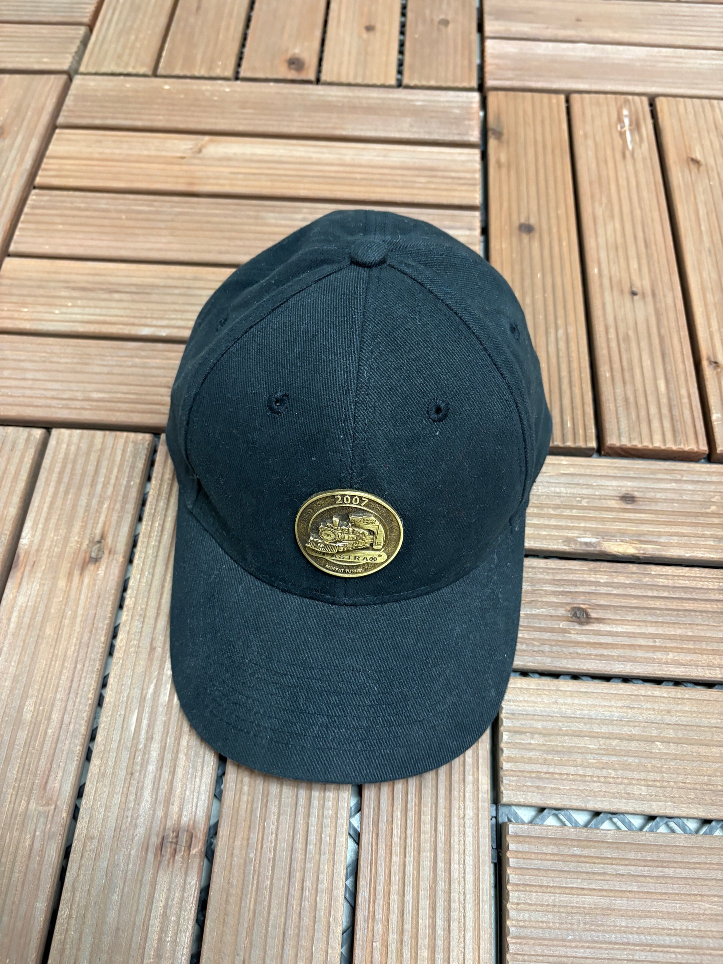 Fastrax Moffat Tunnel Graphic Hat | Metal Clasp | Vintage 2000s Promotional Black Cap |