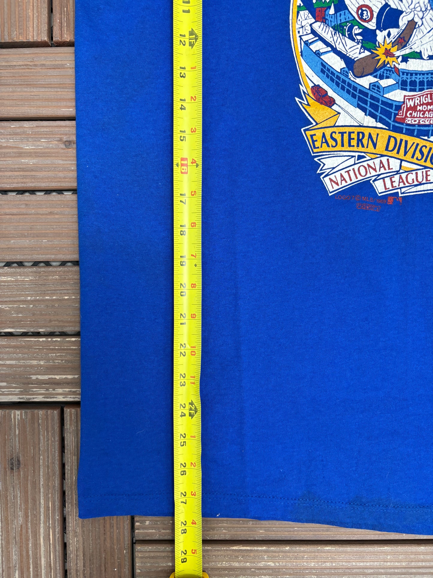 Chicago Cubs Eastern Division Champions Graphic Tee | Size X-Large | Vintage 1980s MLB Baseball Blue T-Shirt |