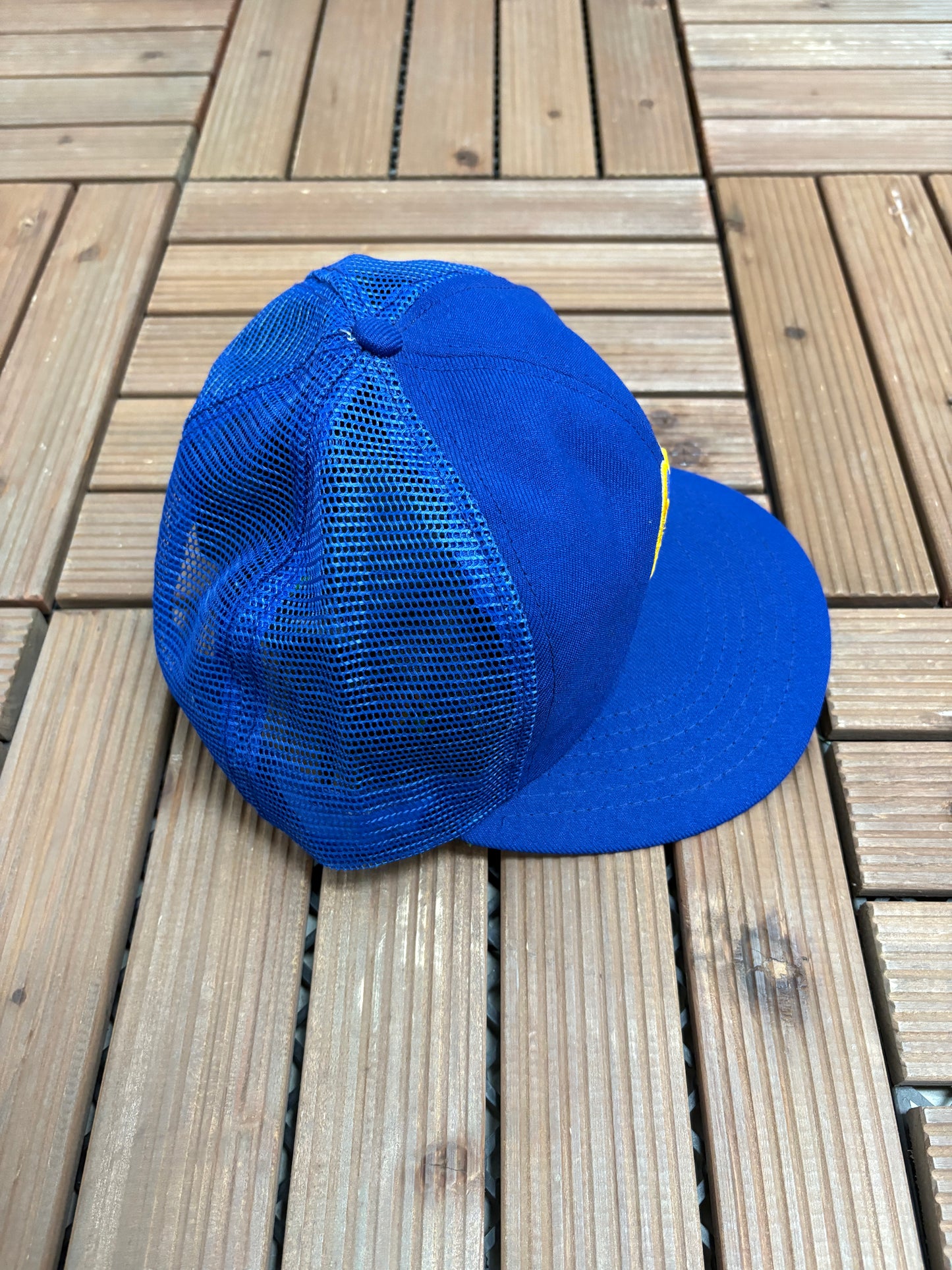 Milwaukee Brewers Embroidered Graphic Hat | Snap Back | Vintage 1990s MLB Baseball Trucker Blue Cap |