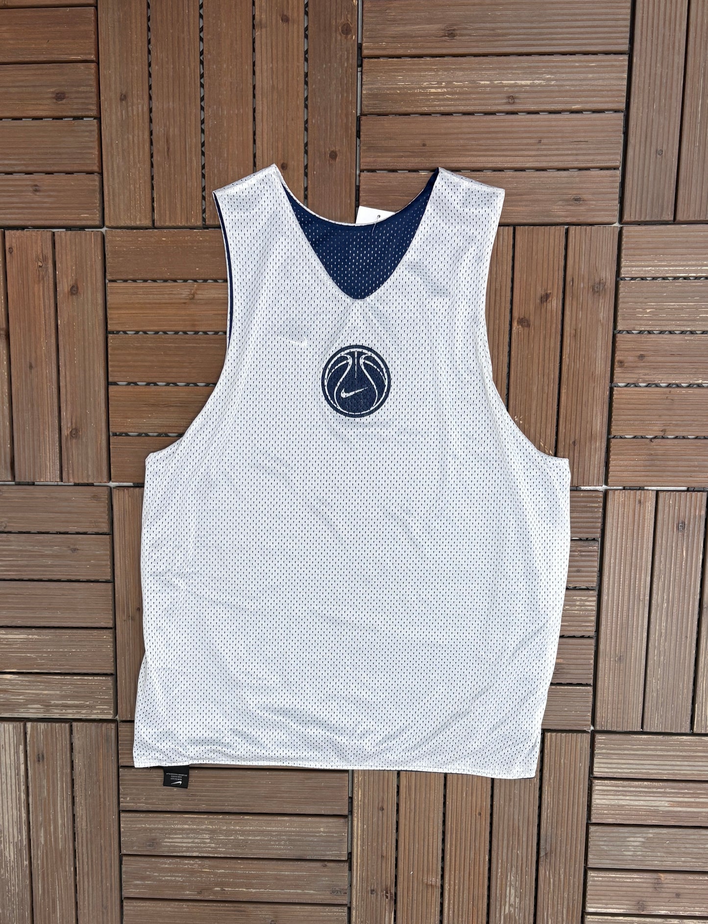Nike Basketball Reversible Basketball Jersey | Size Medium | Vintage 2000s Blue & White Tank Top Jersey |