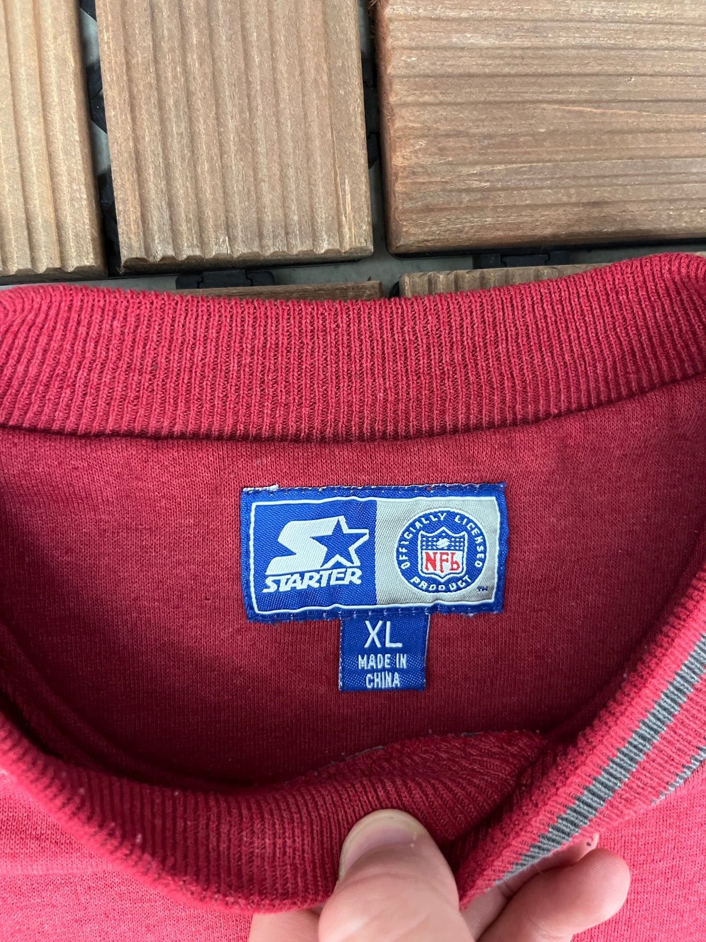 San Francisco 49ers Graphic Crewneck | Size X-Large | Vintage 1990s NFL Football Red Sweater |