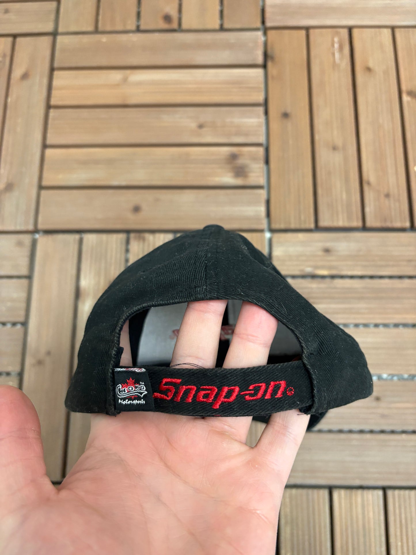 Snap-On Muscle Graphic Hat | Strap Back | Vintage 2000s Promotional Black Cap |