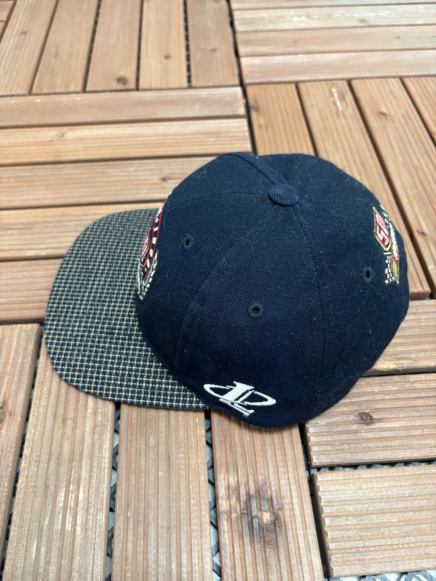 NASCAR 50th Anniversary Graphic Hat | Strap Back | Vintage 1990s Racing Black Cap |