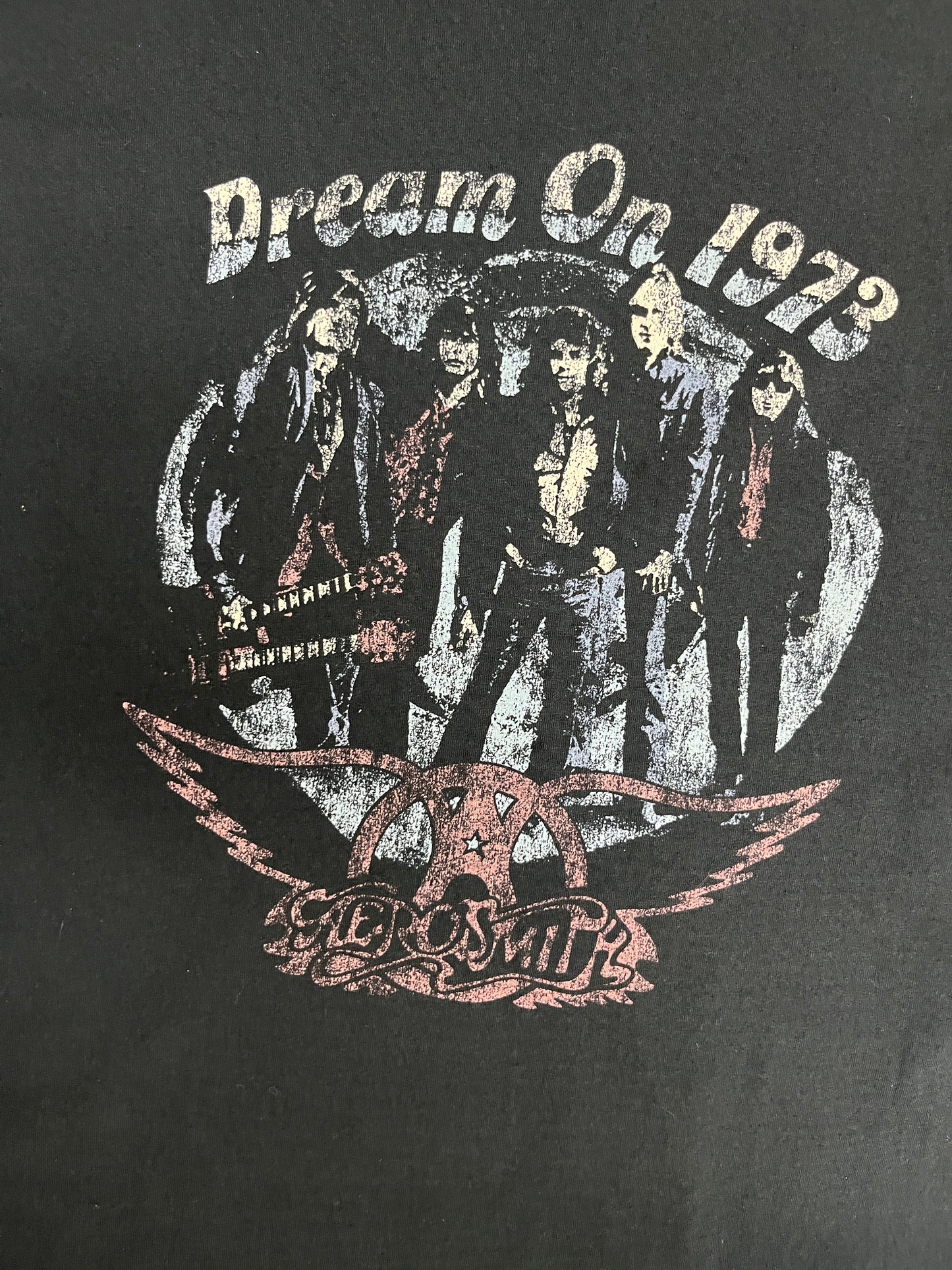 Aerosmith Dream On 1973 Graphic Tee | Size X-Large | Vintage 2000s Rock Band Black T-Shirt |