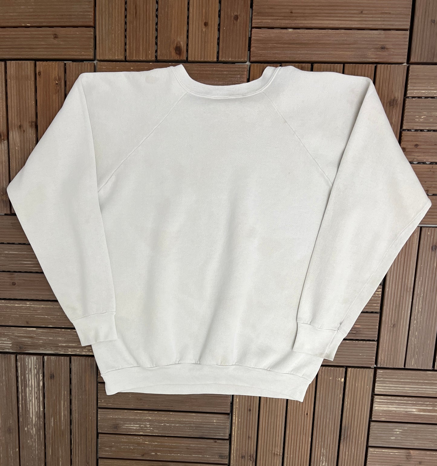 Batman Duh Nuh Nuh Nuh Graphic Crewneck | Size X-Large | Vintage 1980s DC Comics Promotional White Sweater |