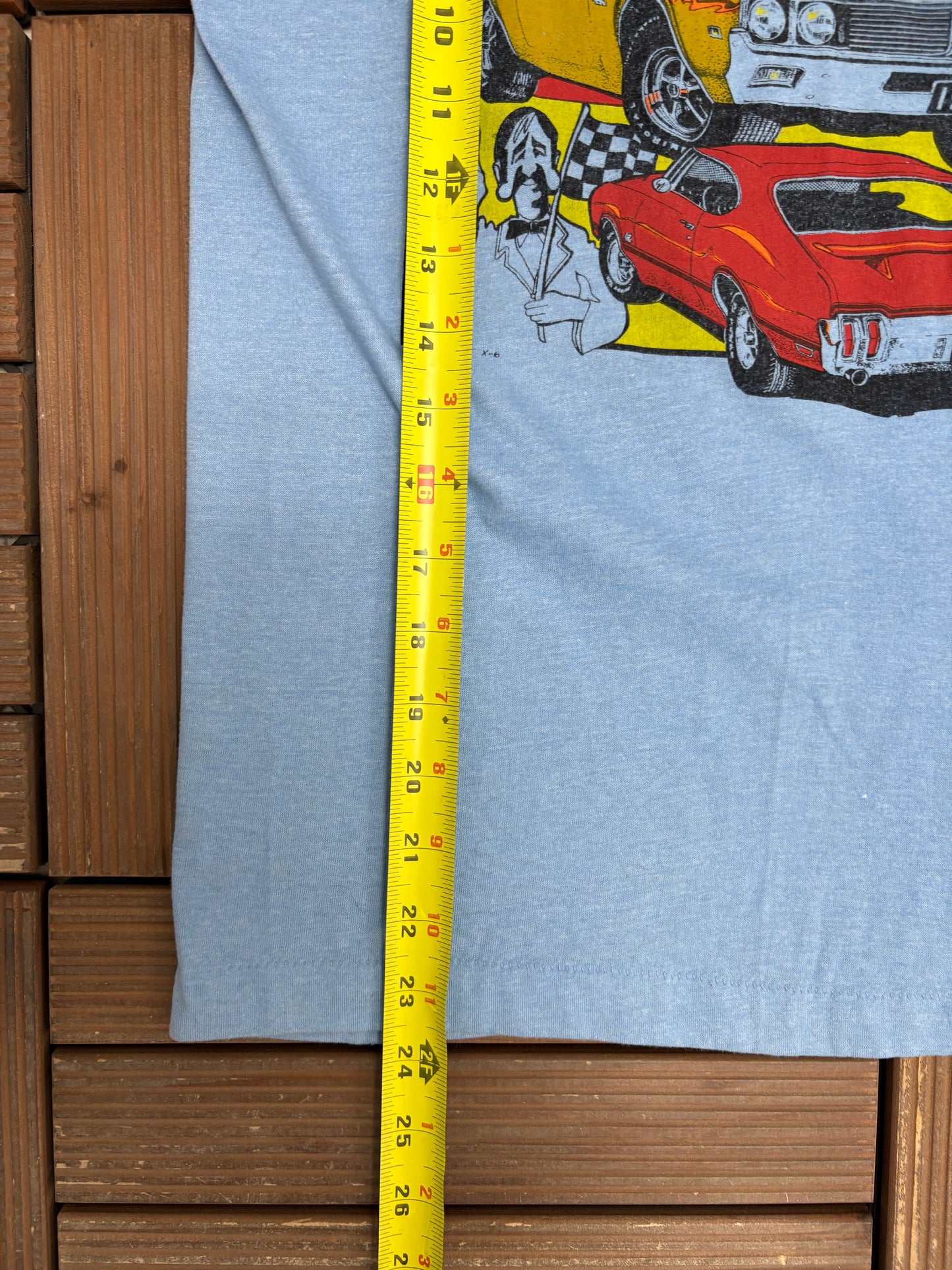 1970 Indy Pace Car Graphic Tee | Size Small | Vintage 1980s Promotional Blue T-Shirt |