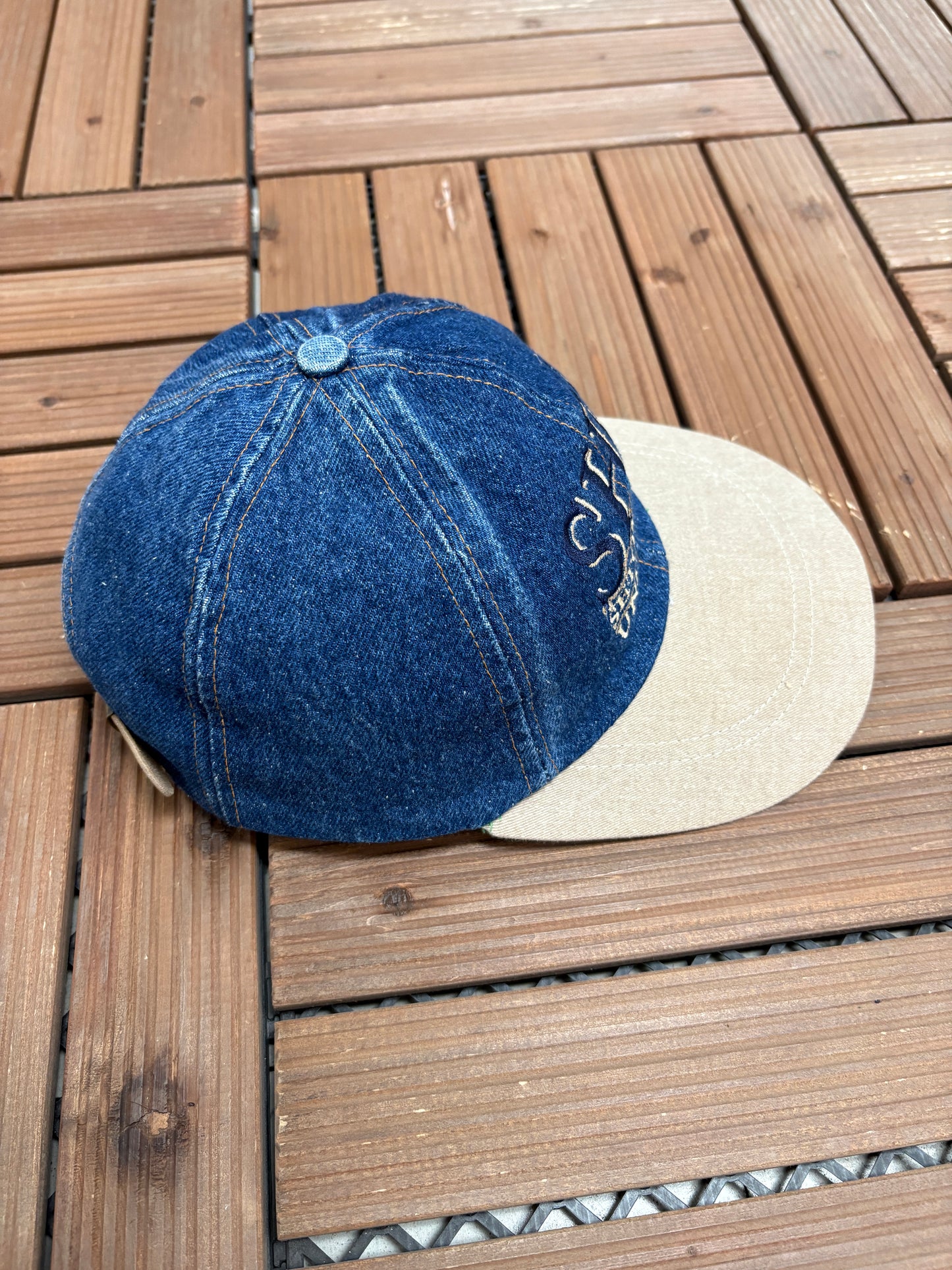 Seton Hall Pirates Graphic Hat | Metal Clasp | Vintage 1990s College Blue Cap |