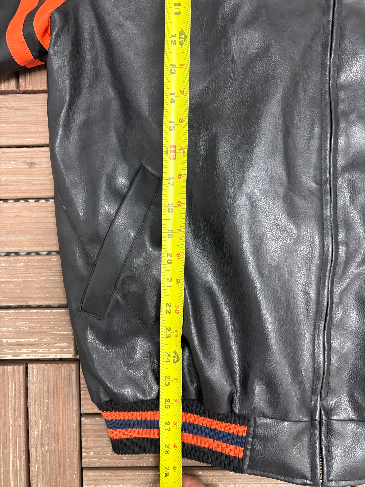 Chicago Bears Leather Jacket | Size Medium | Vintage 2000s NFL Football Black Jacket |