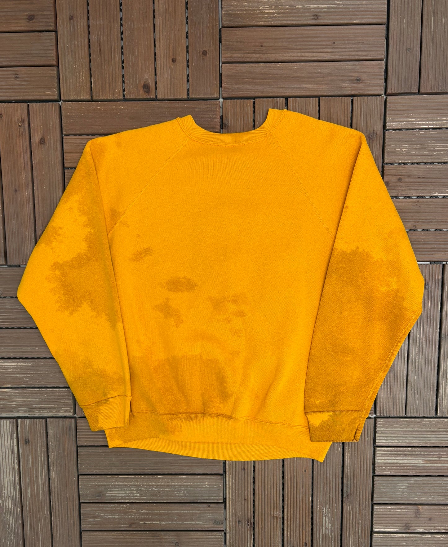 Pitt Panthers Graphic Crewneck | Size Large | Vintage 1980s College Yellow Sweater |