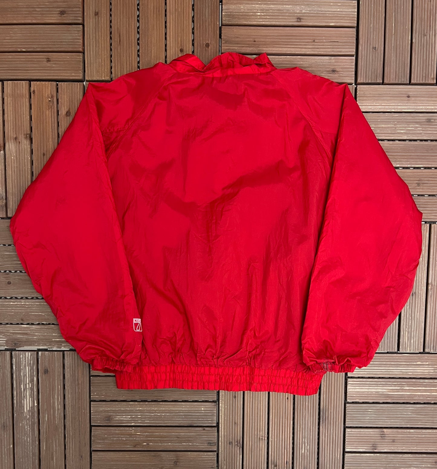 Wisconsin Badgers Graphic Windbreaker Jacket | Size X-Large | Vintage 1990s College Red Jacket |