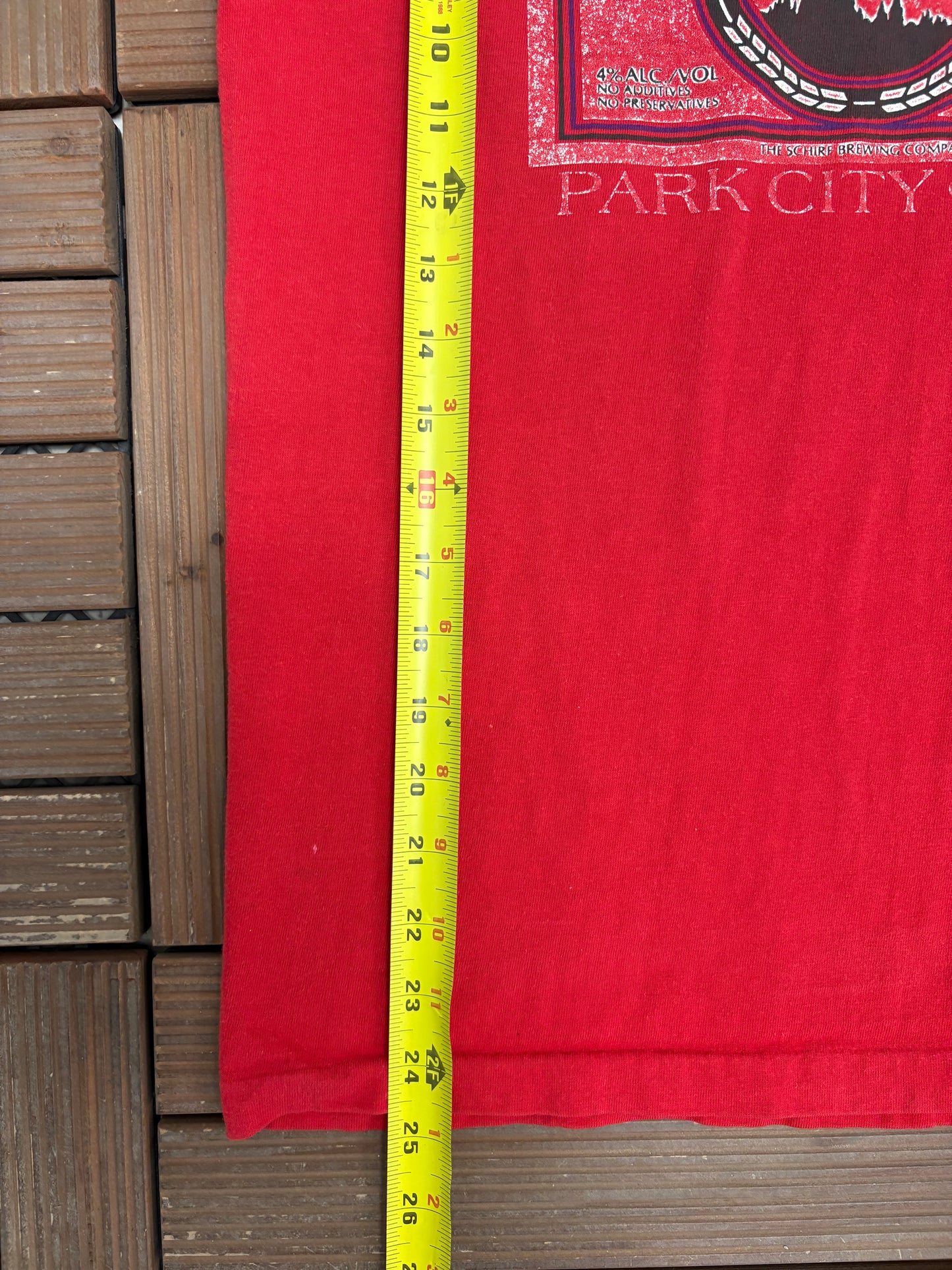 Wasatch Premium Ale Graphic Tee | Size Medium | Vintage 1990s Alcohol Promotional Red T-Shirt |