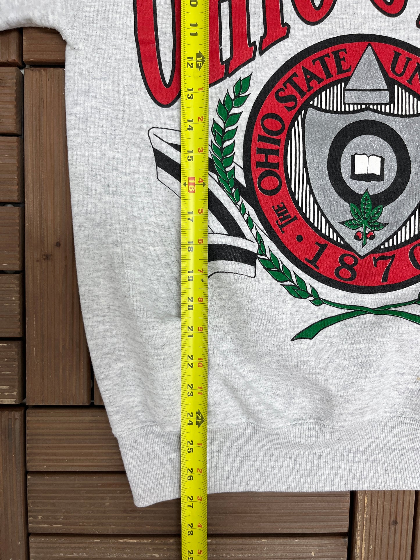 Ohio State Buckeyes Graphic Crewneck | Size Medium | Vintage 1990s College Football Grey Sweater |