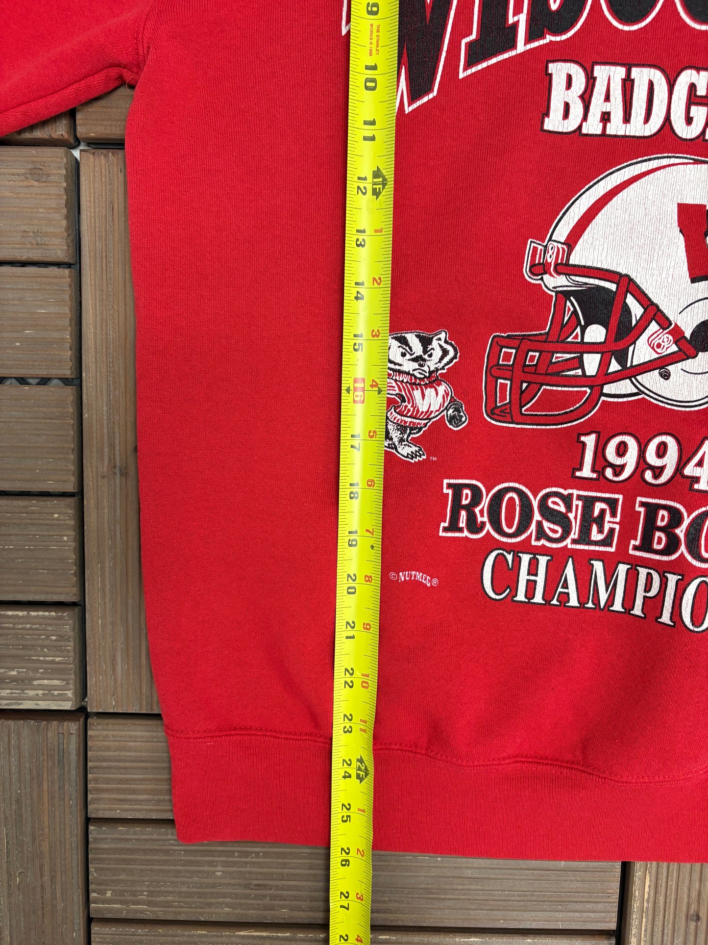 Wisconsin Badgers Rose Bowl 1994 Champions Graphic Crewneck | Size Medium | Vintage 1990s College Red Sweater |