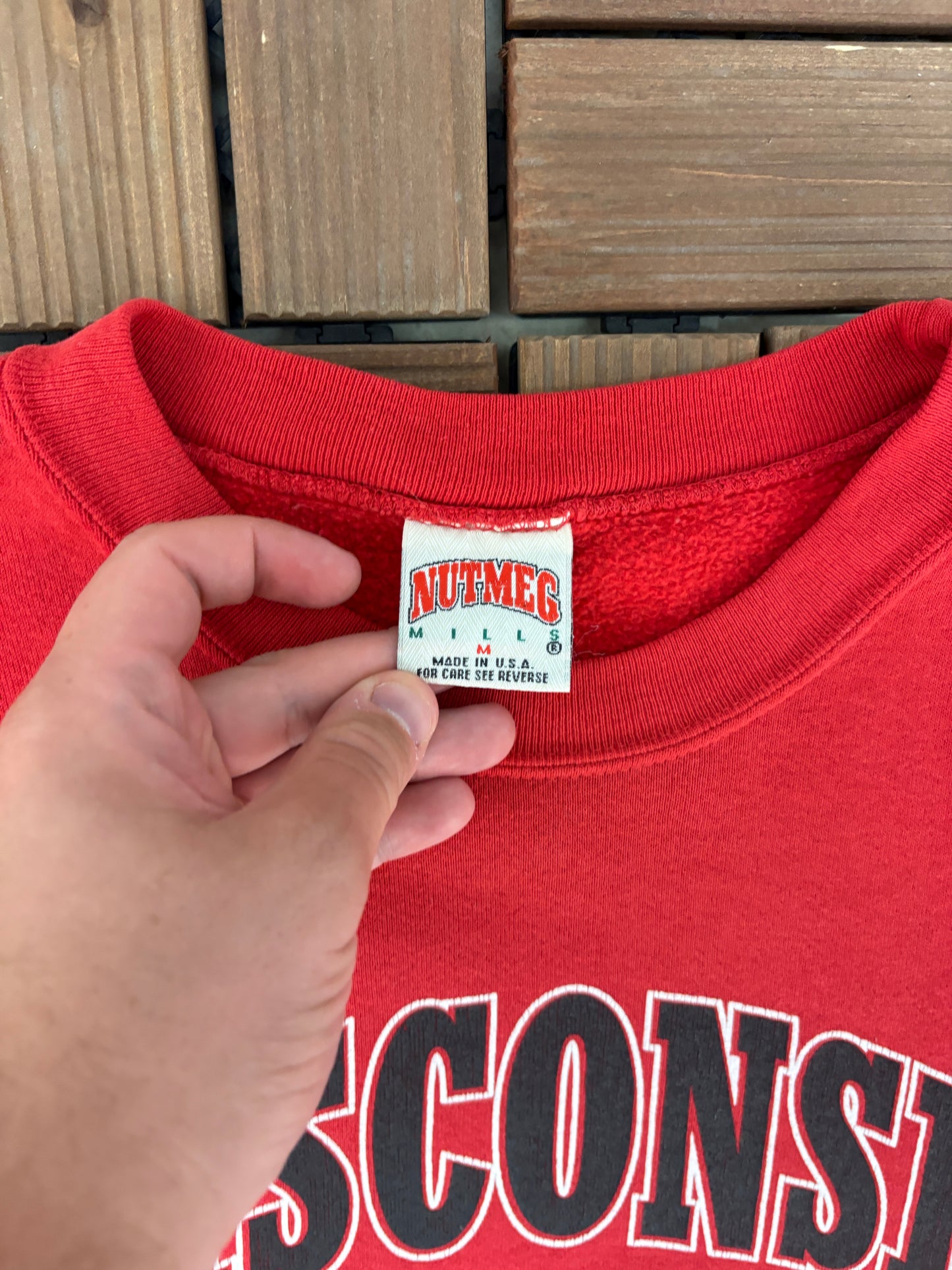 Wisconsin Badgers Rose Bowl 1994 Champions Graphic Crewneck | Size Medium | Vintage 1990s College Red Sweater |