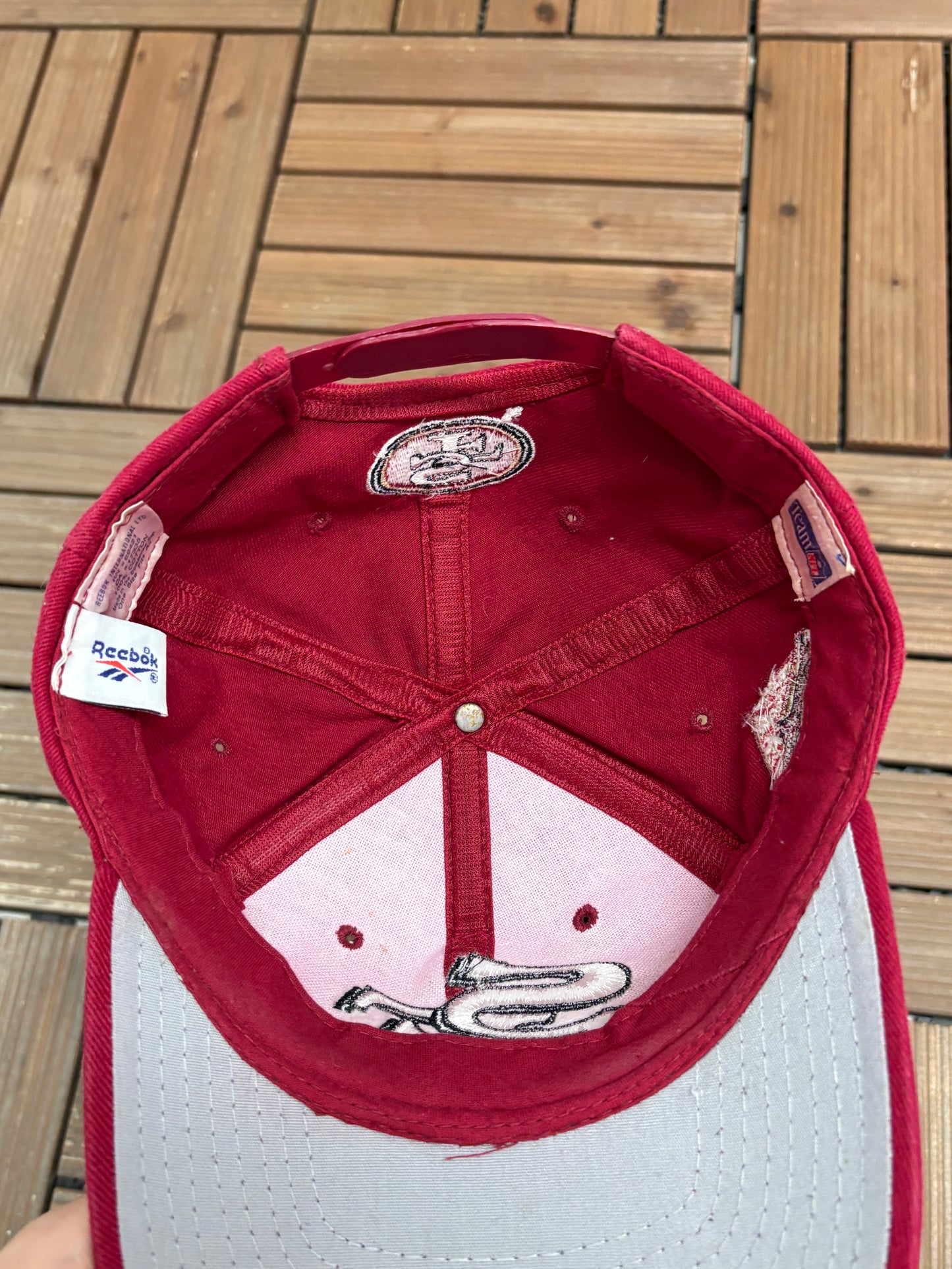 San Francisco 49ers Graphic Hat | Snap Back | Vintage 1990s NFL Football Red Cap |