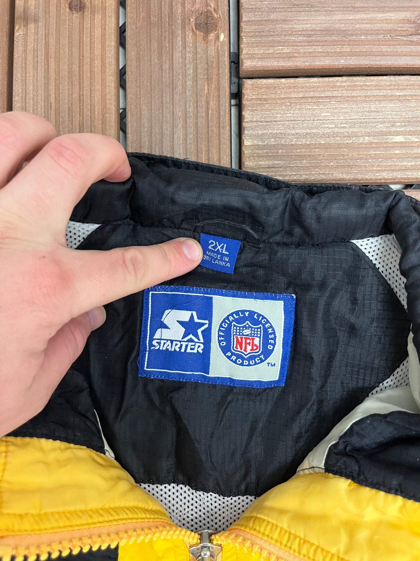 Pittsburgh Steelers Stitched Graphic Windbreaker | Size XX-Large | Vintage 1990s NFL Football Black Jacket |