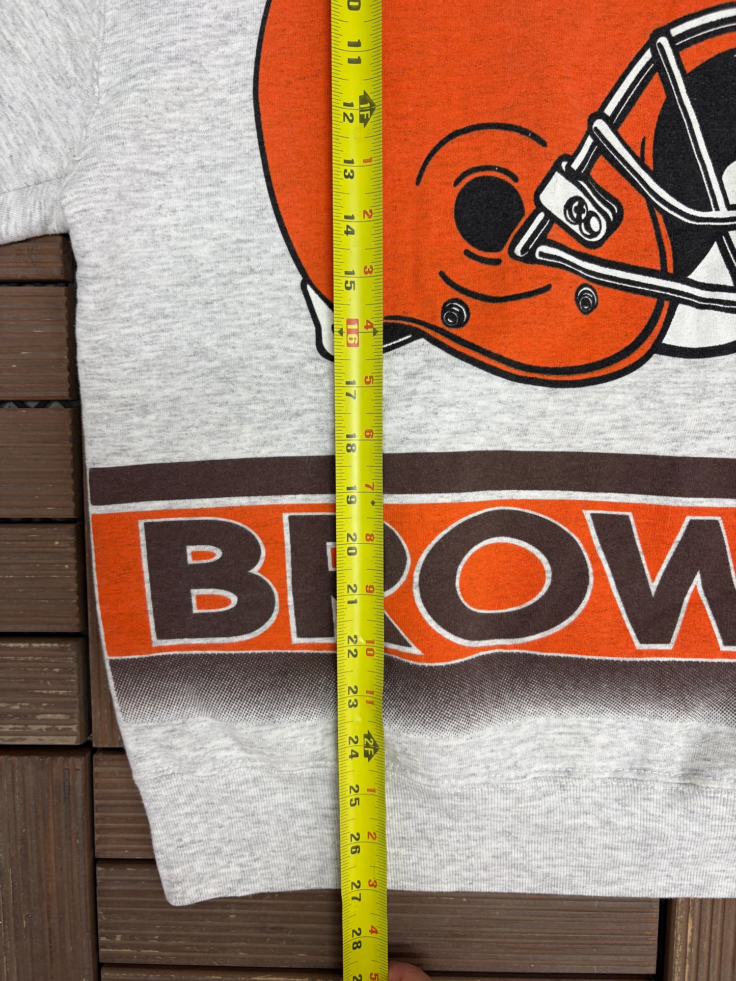 Cleveland Browns Graphic Crewneck | Size X-Large | Vintage 1990s NFL Football Grey Sweater |