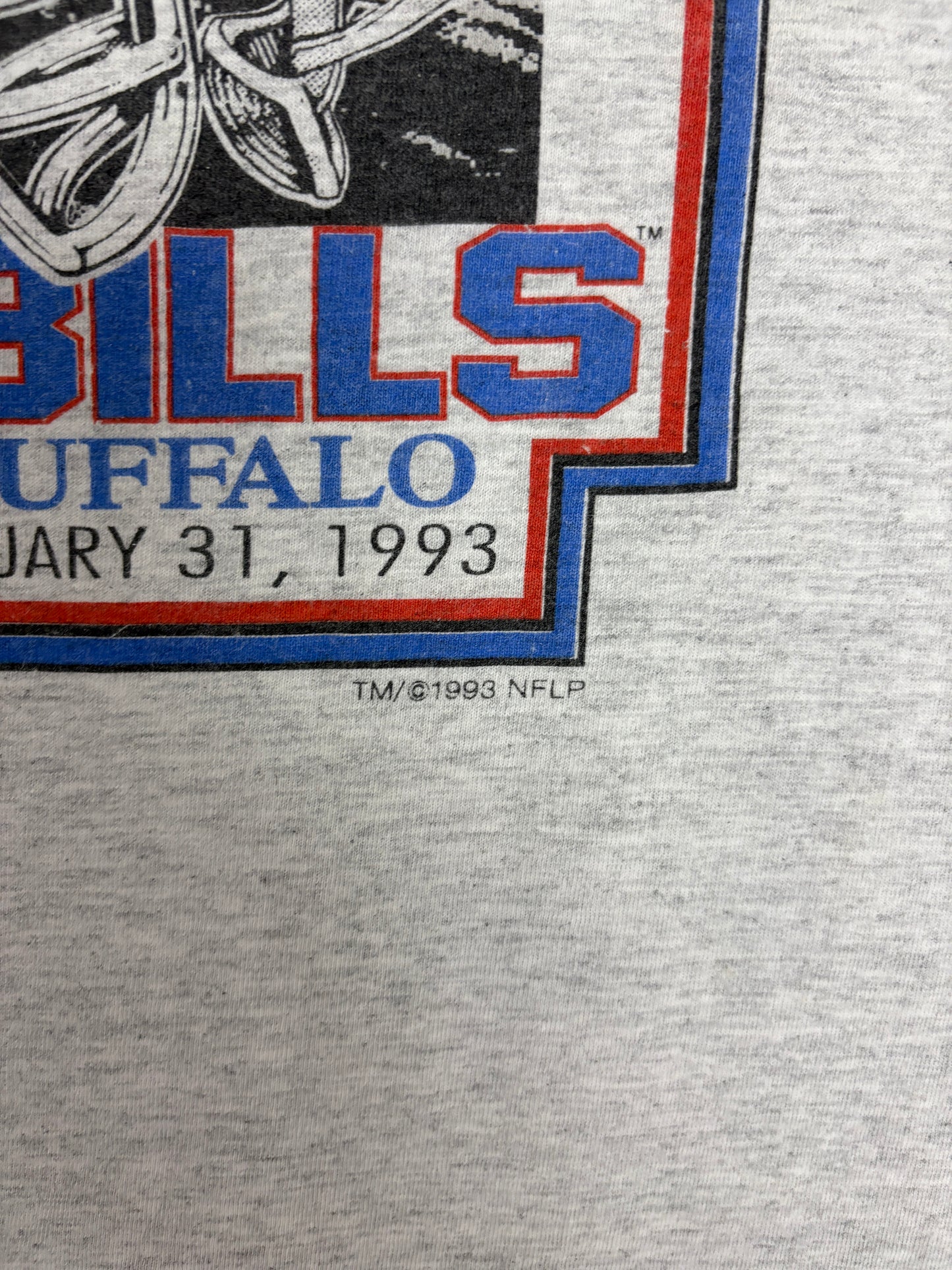 Dallas Cowboys vs. Buffalo Bills Super Bowl XXVII Graphic Tee | Size X-Large | Vintage 1990s NFL Football Grey T-Shirt |