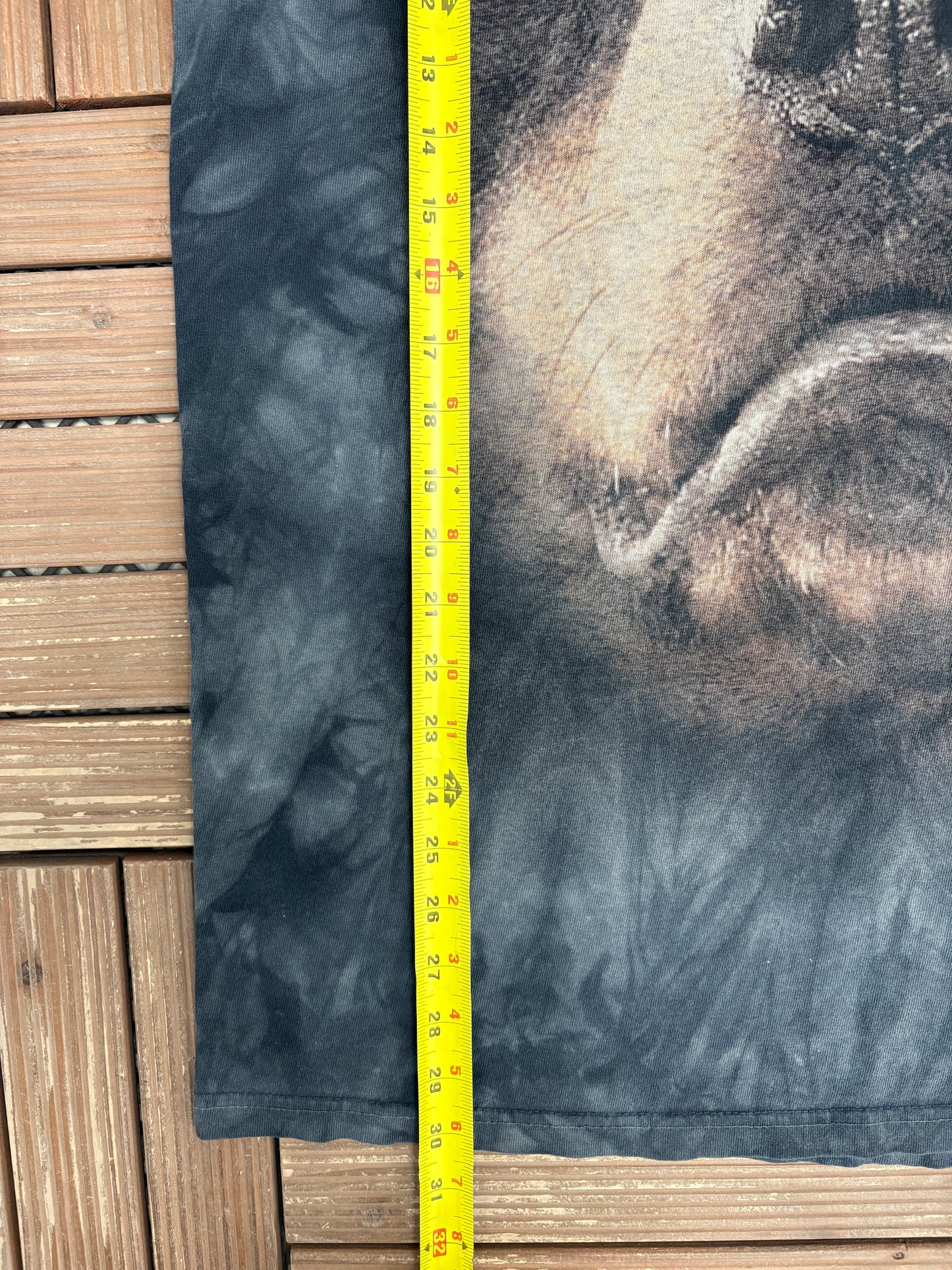 Dog Big Print Graphic Tee | Size Large | Vintage 2000s Promotional Big Print Grey T-Shirt |