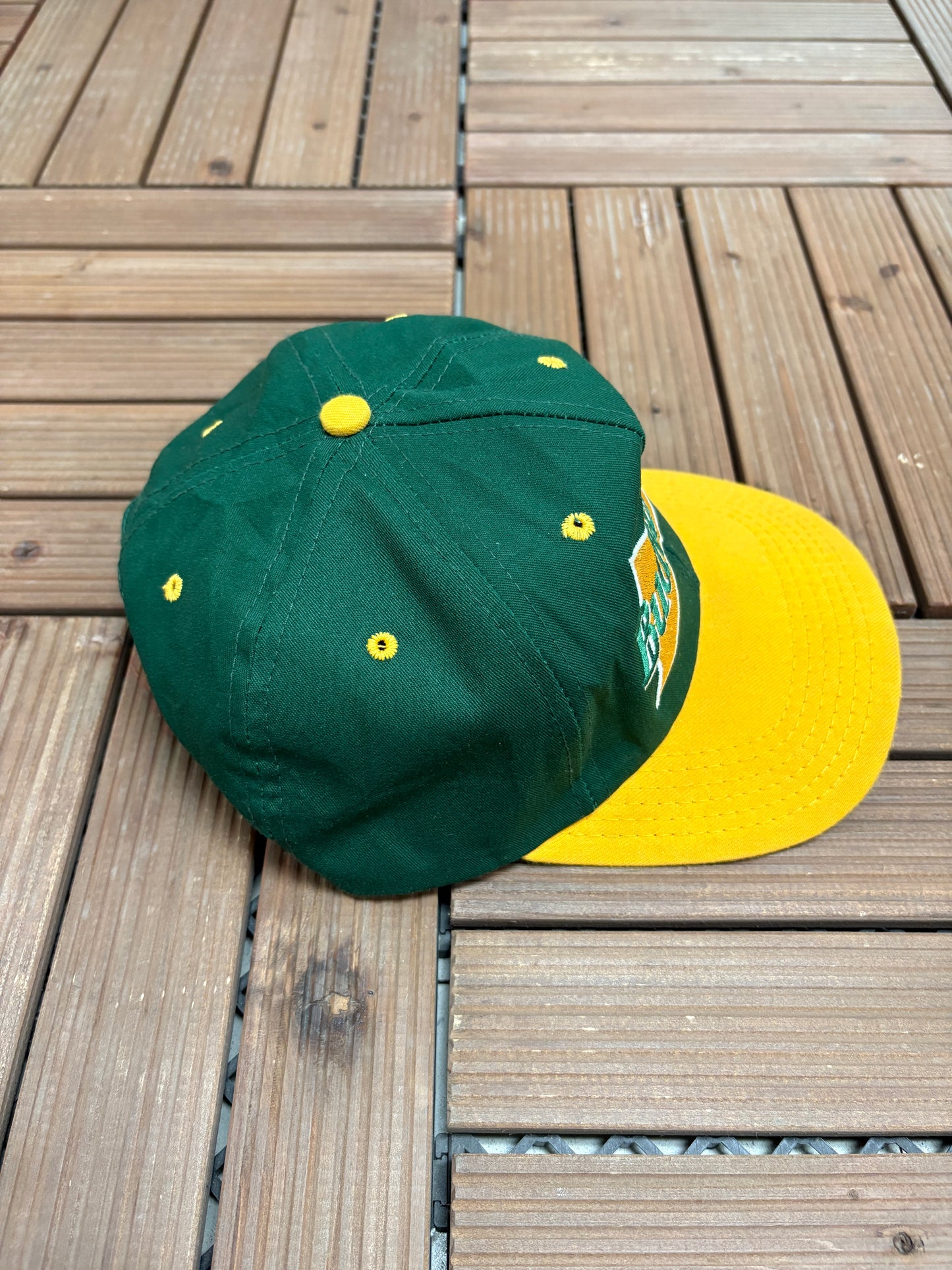 Budweiser Embroidered Graphic Hat | Snap Back | Vintage 1990s Promotional Green Cap |
