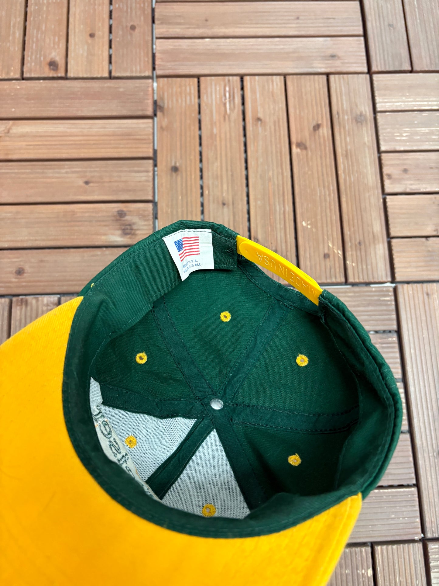 Budweiser Embroidered Graphic Hat | Snap Back | Vintage 1990s Promotional Green Cap |