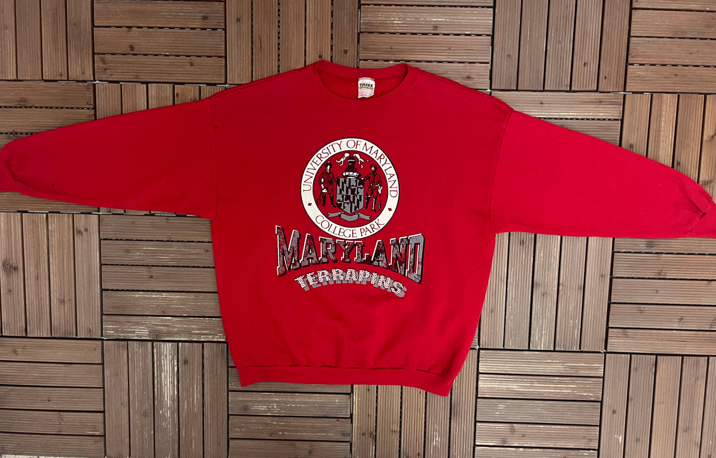 Maryland Terrapins Graphic Crewneck | Size XX-Large | Vintage 1990s College Red Sweater |