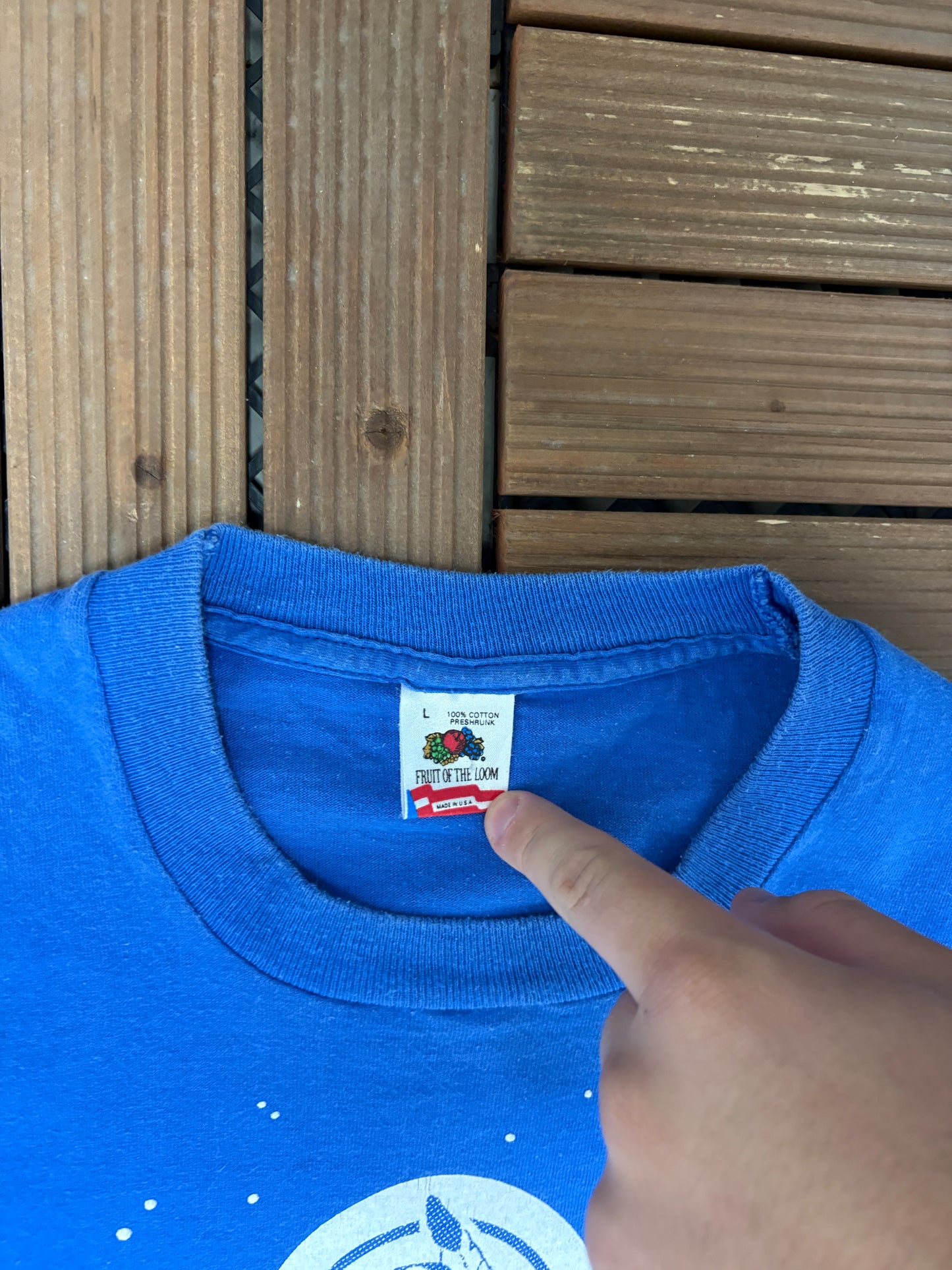 Leinenkugel's Beer Graphic Tee | Size Large | Vintage 1990s Alcohol Promotional Blue T-Shirt |