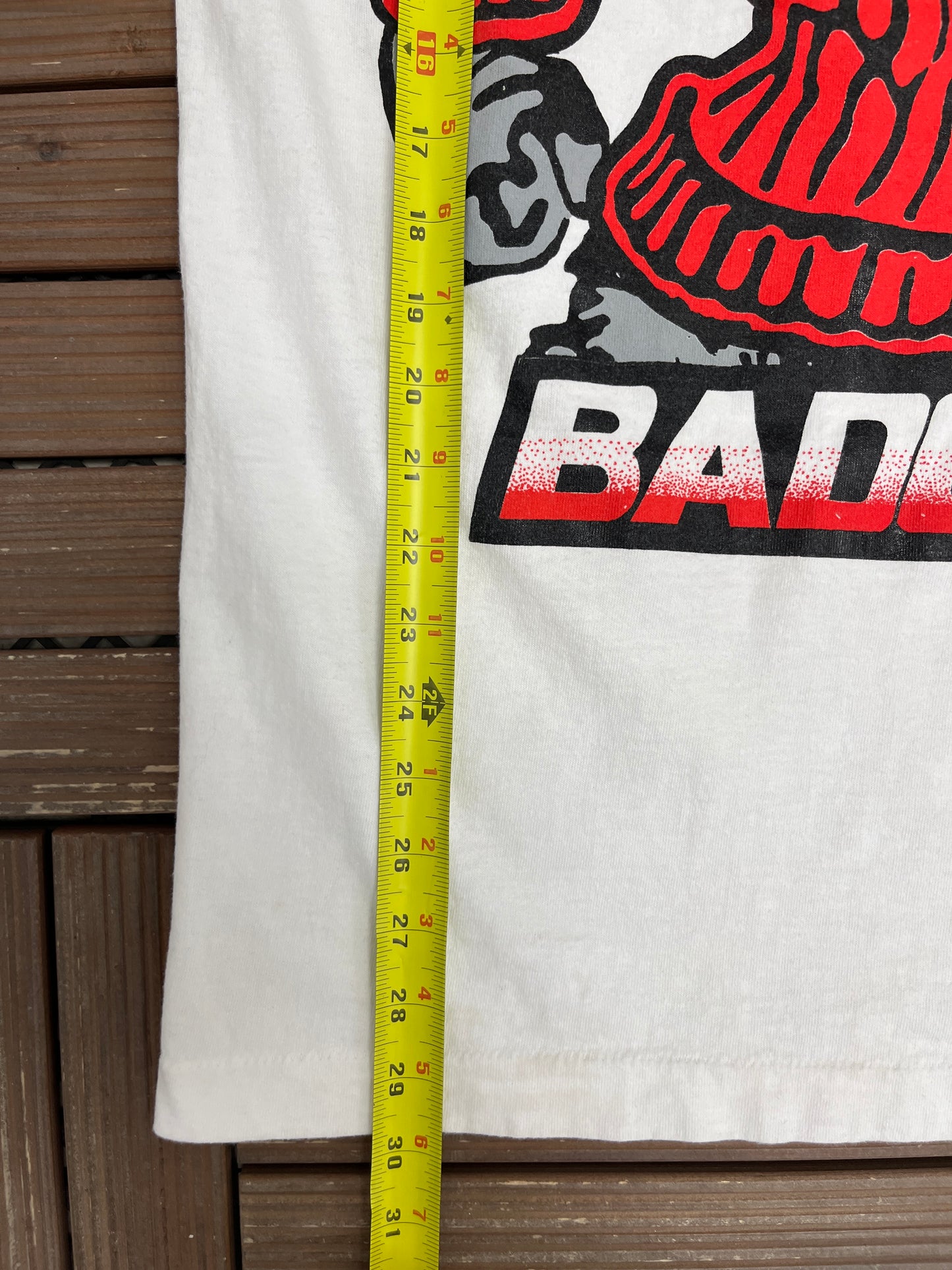 Wisconsin Badgers Big Graphic Tee | Size Large | Vintage 1990s College White T-Shirt |