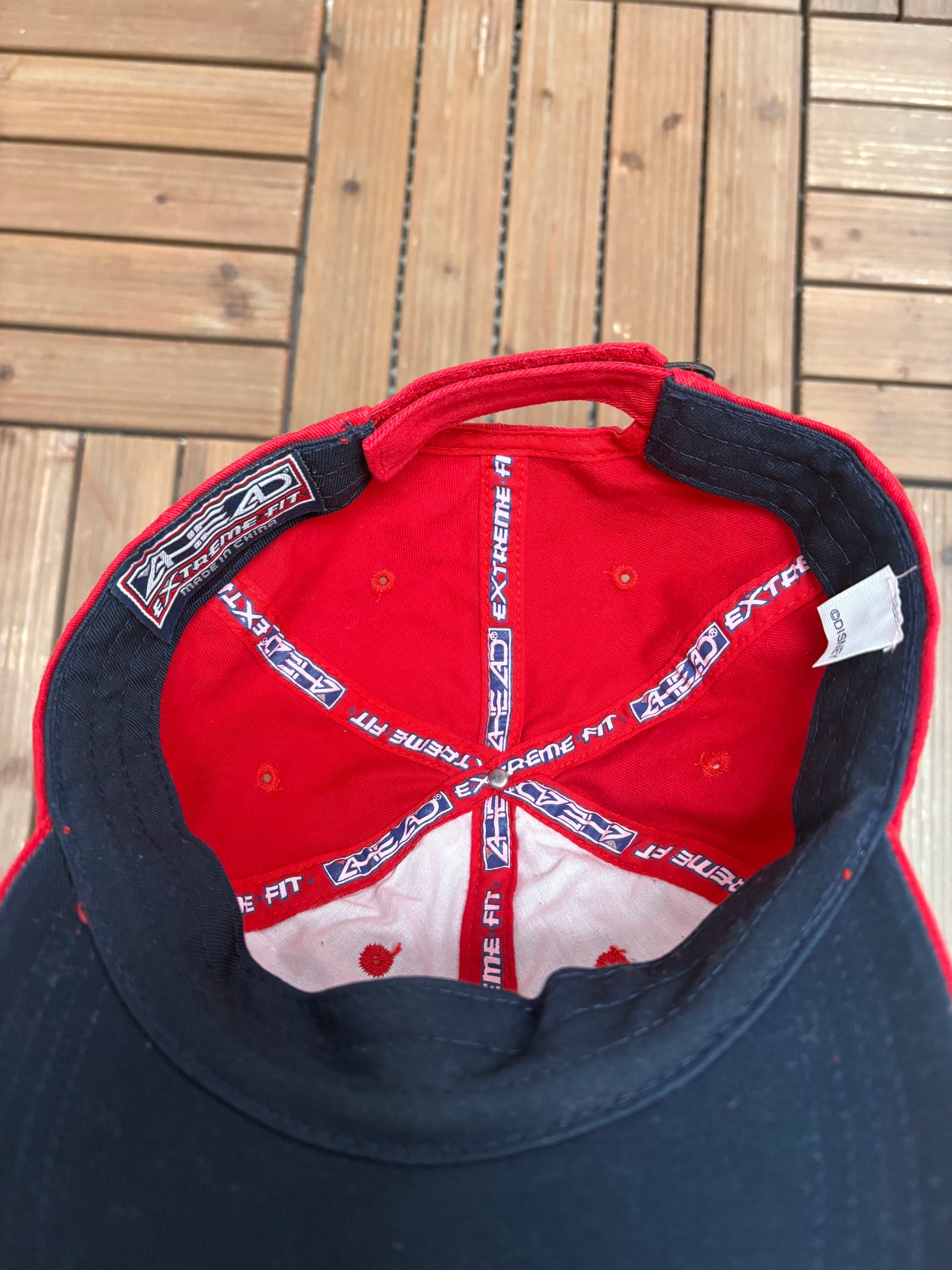 Mickey Mouse Golfer Embroidered Graphic Hat | Strap Back | Vintage 2000s Disney Cartoon Red Cap |