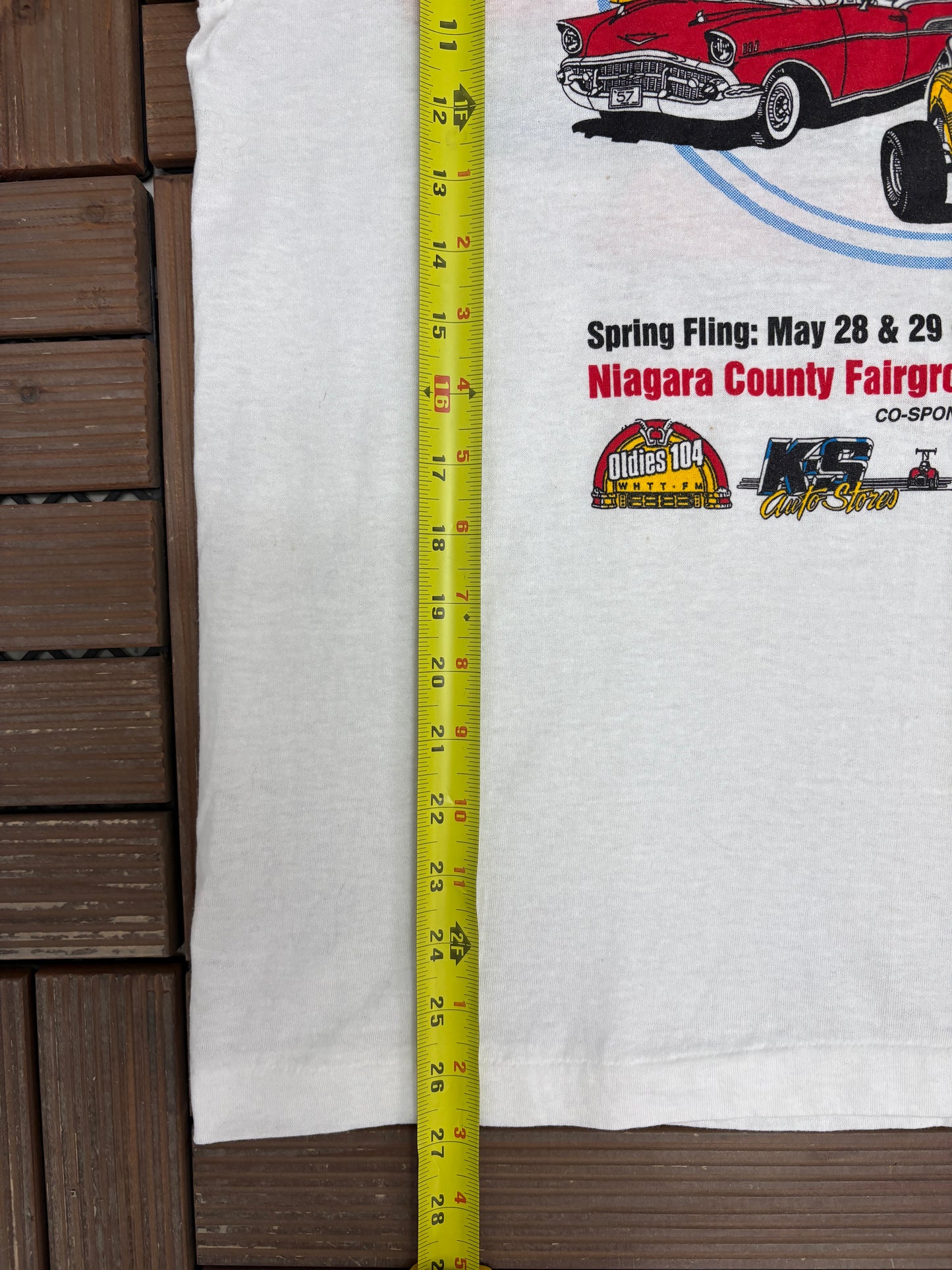 Niagara '94 Auto Swap & Car Shows Graphic Tee | Size X-Large | Vintage 1990s Car Show White T-Shirt |