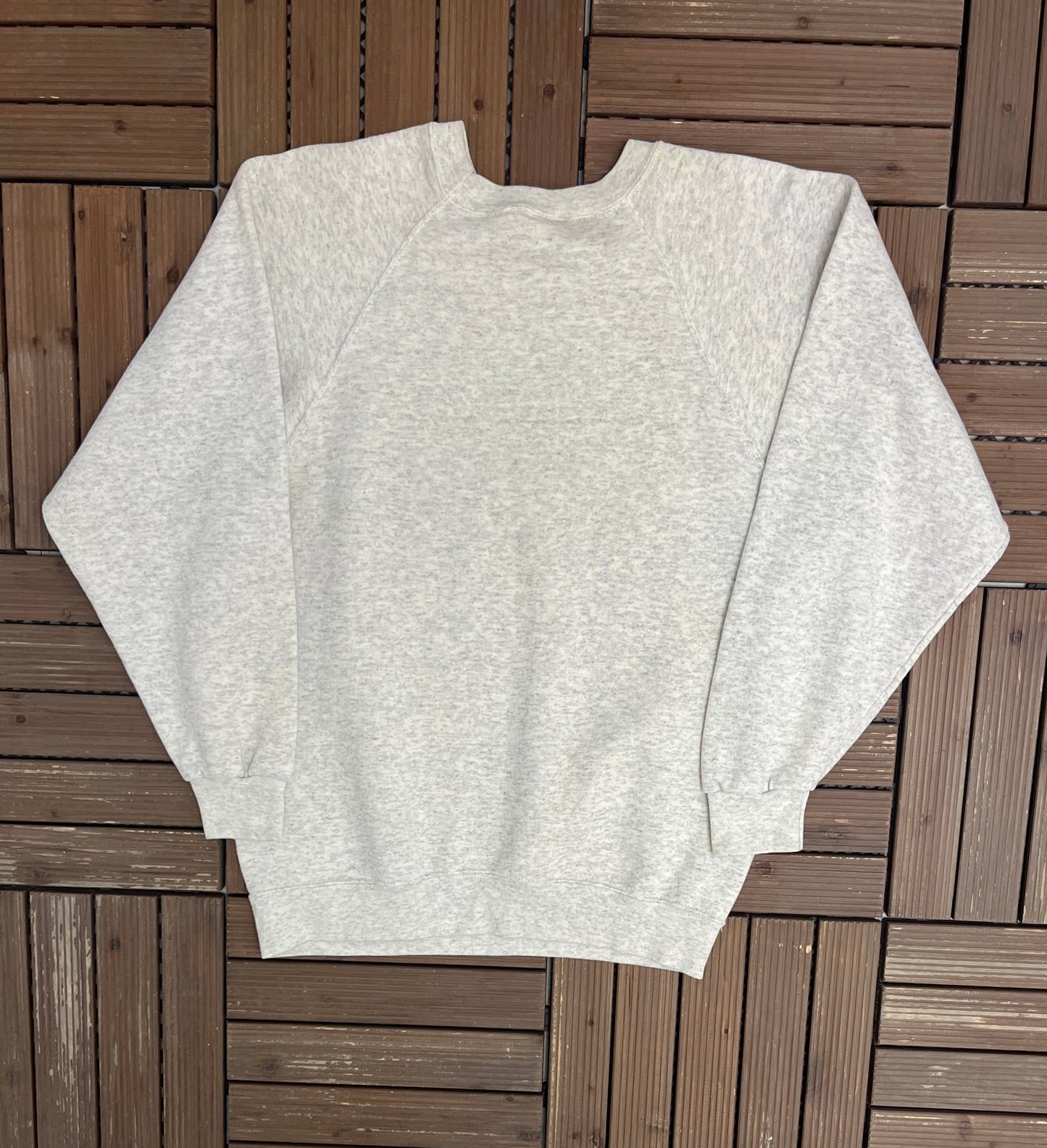 United States Army Ft. Benning Graphic Crewneck | Size Large | Vintage 1990s Made in USA Grey Sweater |