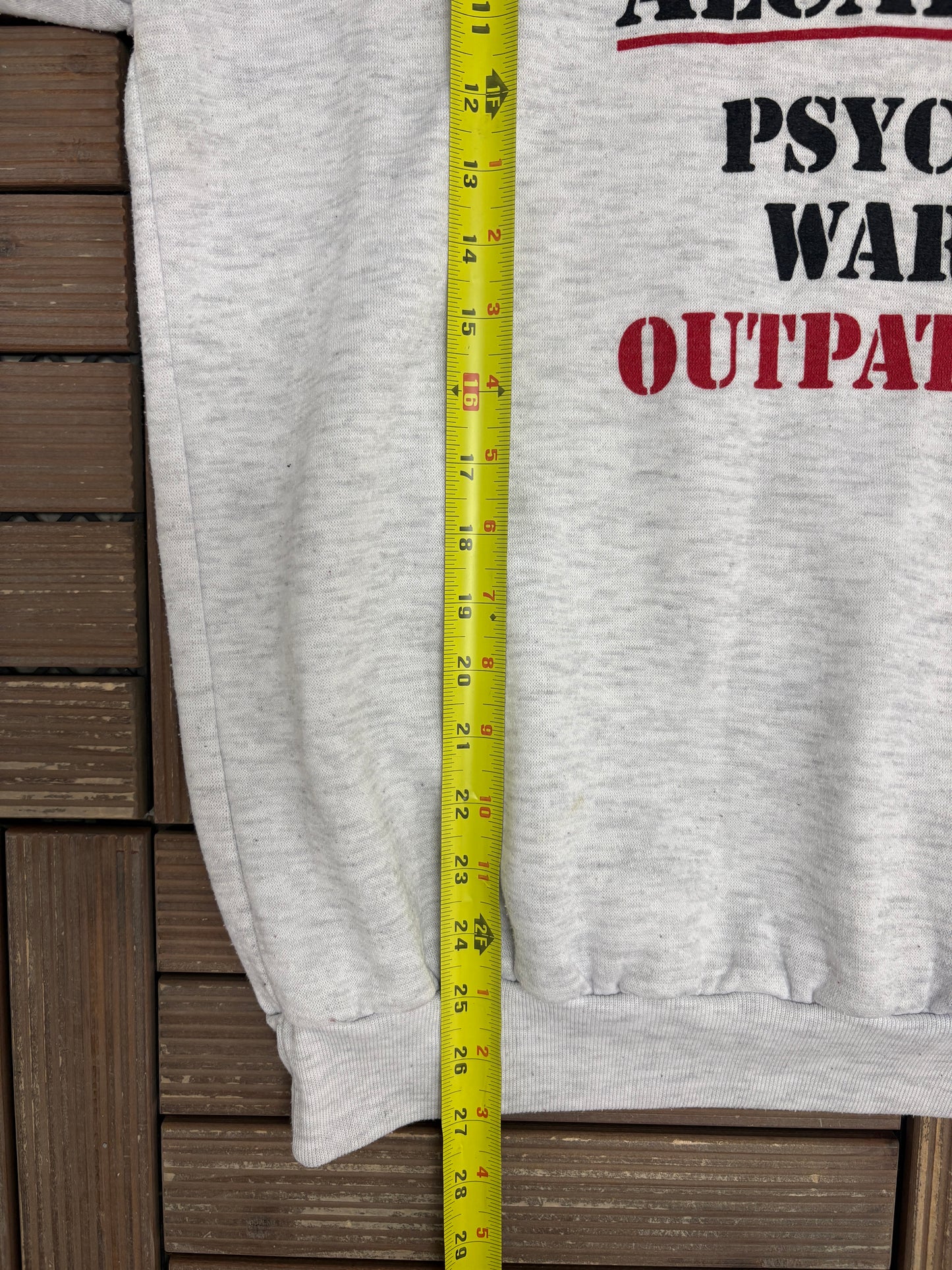 Alcatraz Psycho Ward Outpatient Graphic Quarter Zip | Size X-Large | Vintage 1990s Funny Grey Sweater |