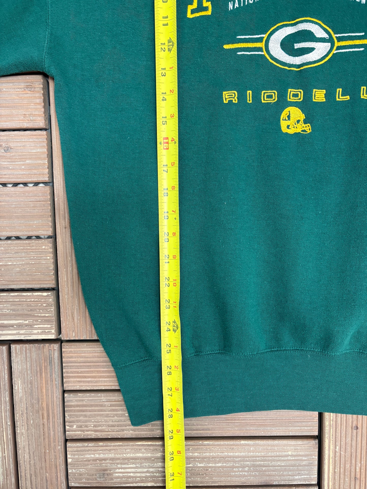 Green Bay Packers Riddell Graphic Crewneck | Size X-Large | Vintage 1990s NFL Football Green Sweater |