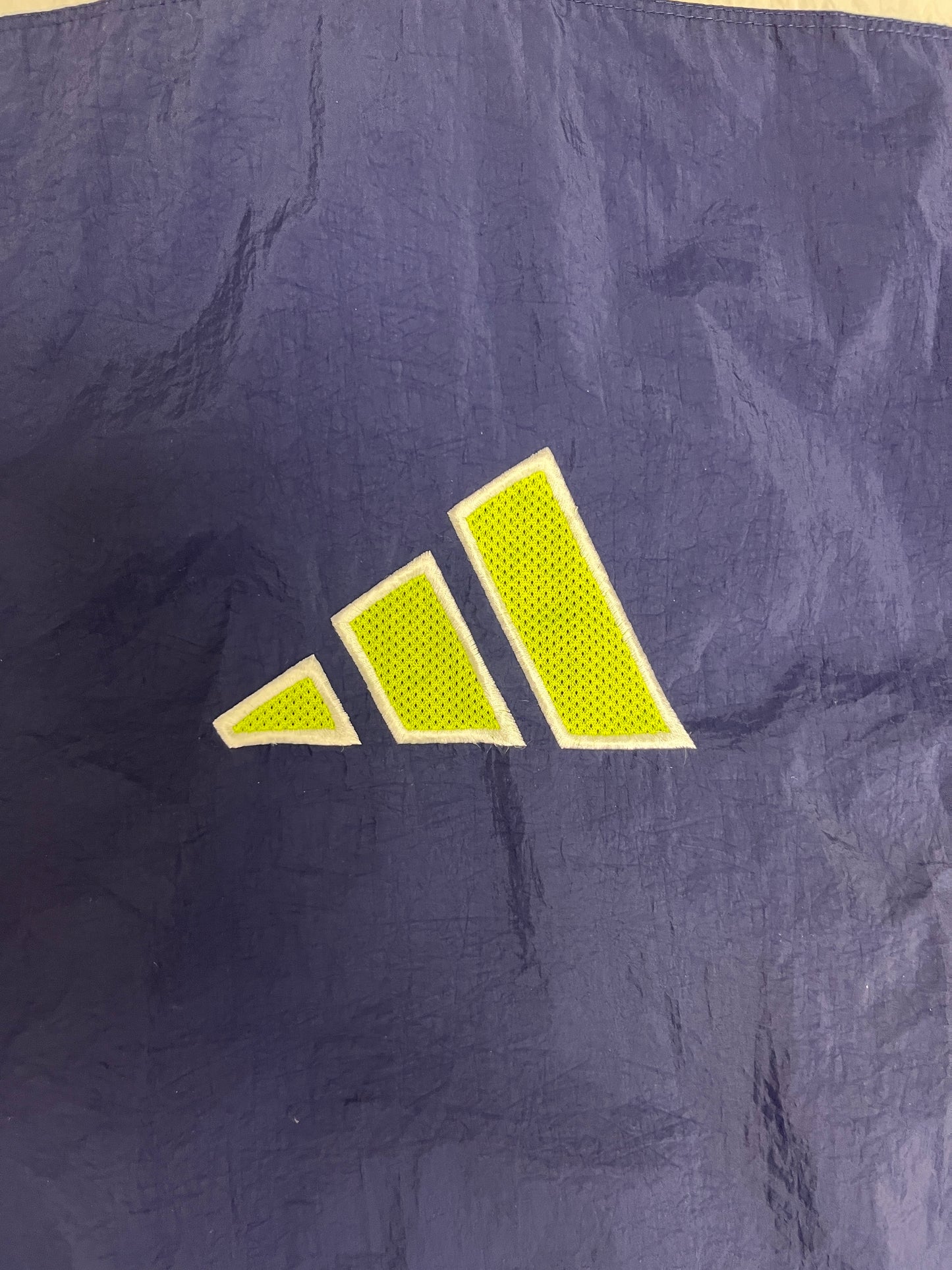 Adidas Embroidered Logo Graphic Windbreaker | Size Large | Vintage 2000s Adidas White Jacket |