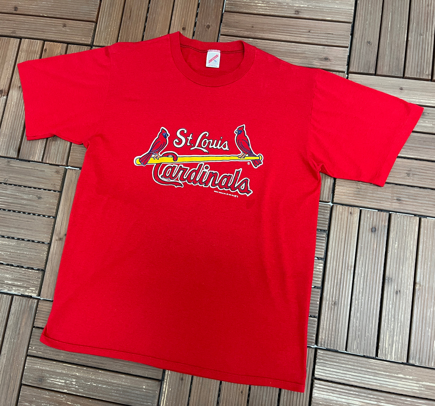 St. Louis Cardinals Graphic Tee | Size X-Large | Vintage 1980s MLB Baseball Red T-Shirt |